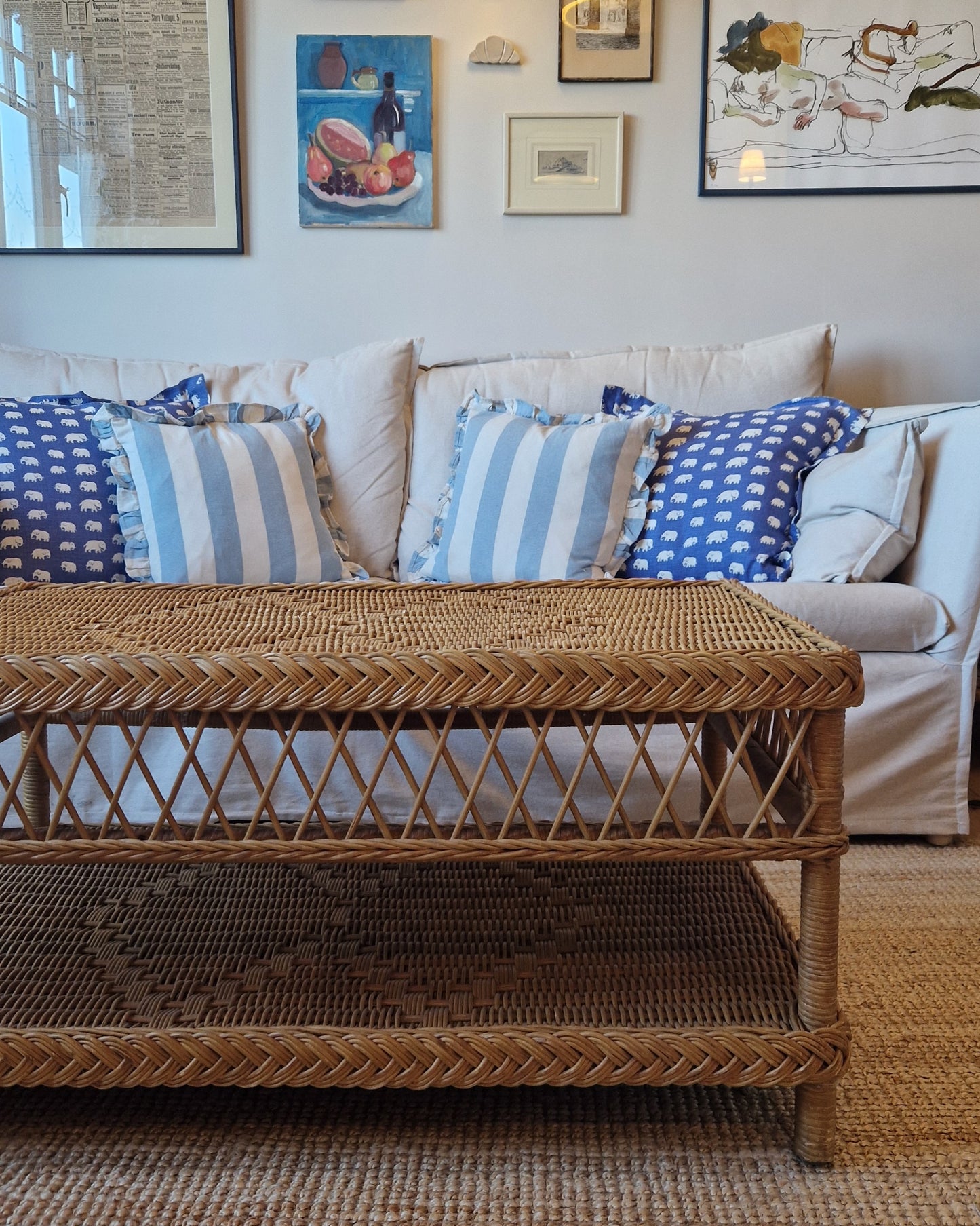 Vintage Wicker Coffee Table