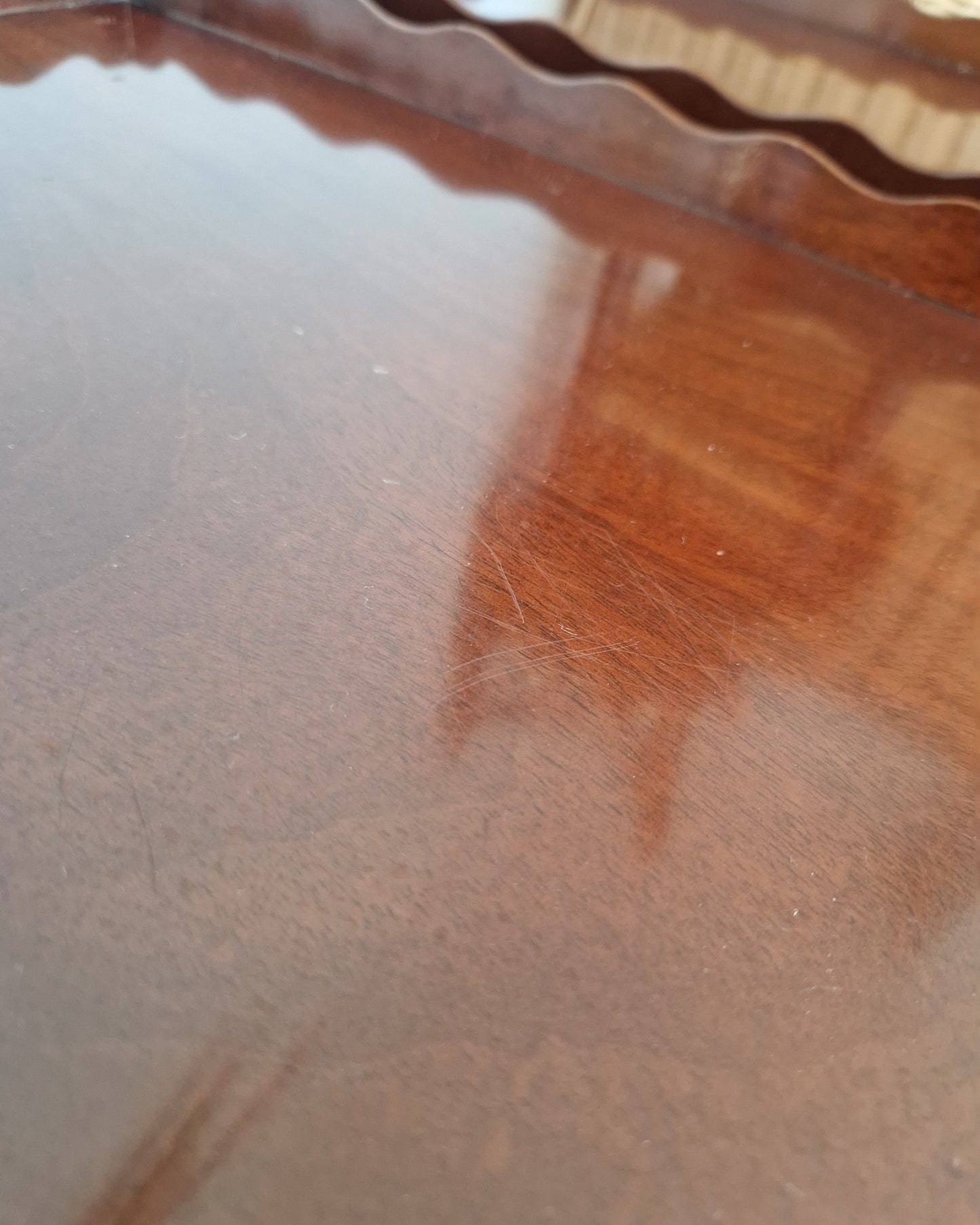 Pair of Vintage Side Tables with Scalloped Edge Detail