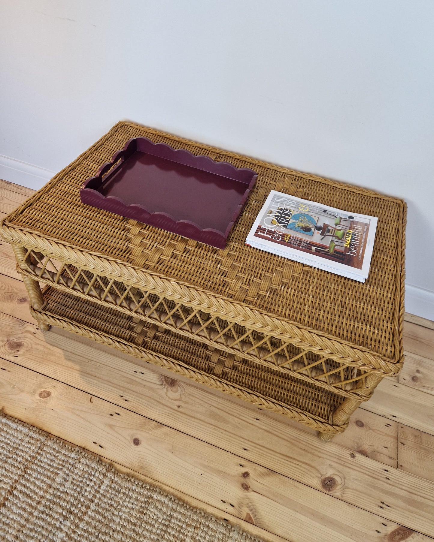 Vintage Wicker Coffee Table