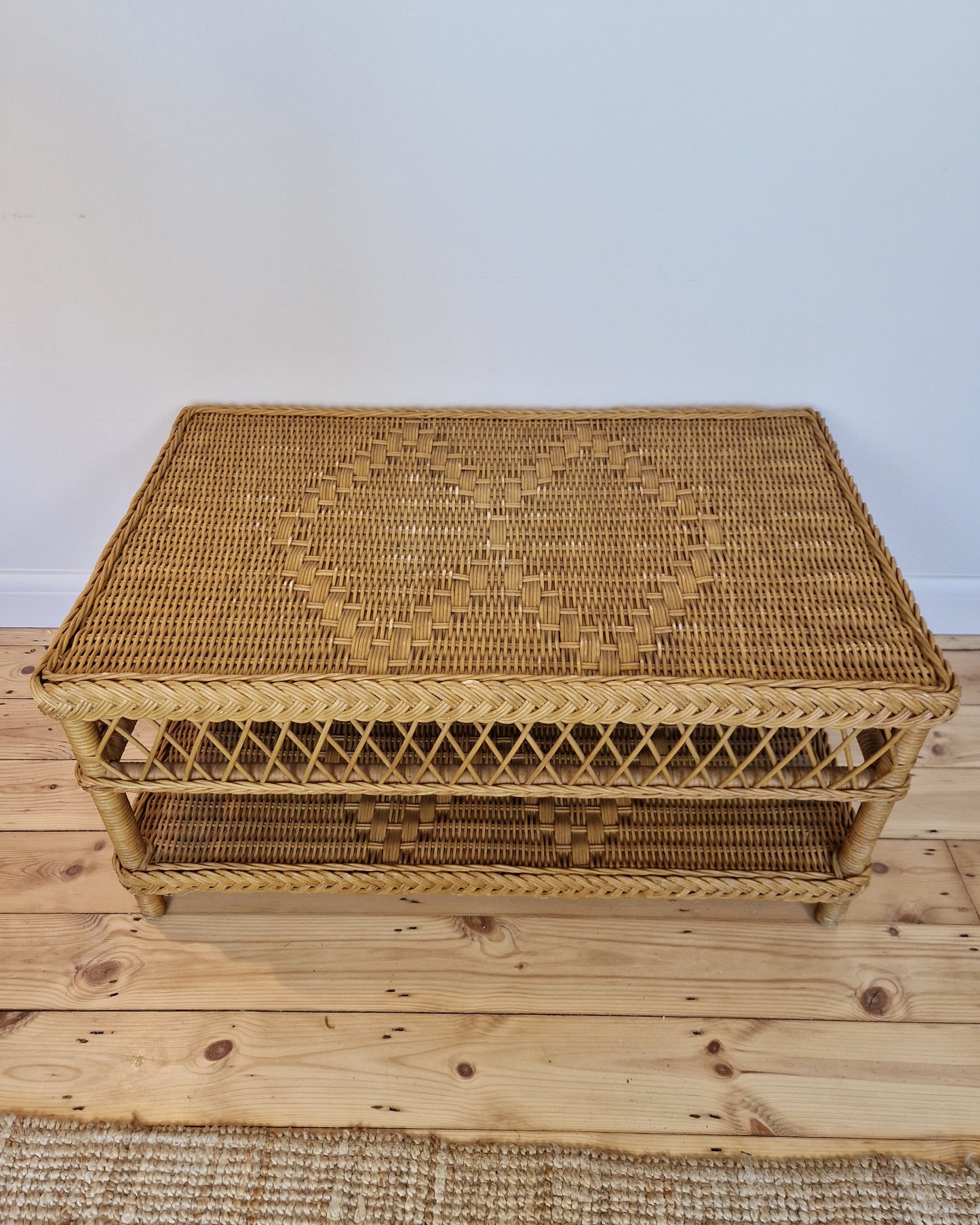 Vintage Wicker Coffee Table