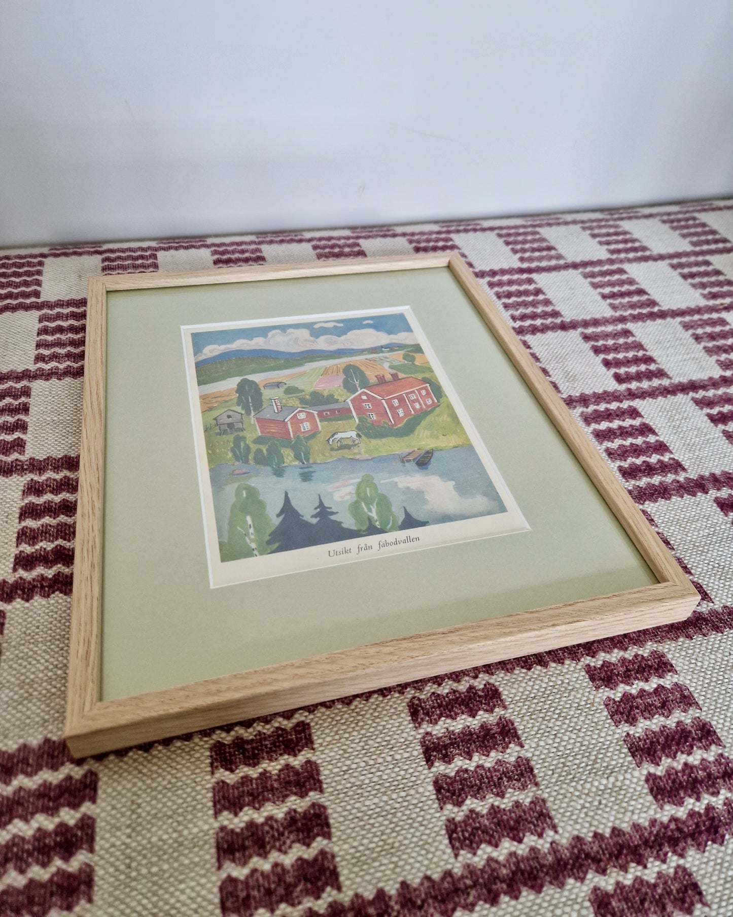 Framed Vintage Swedish Children's Illustration - The View