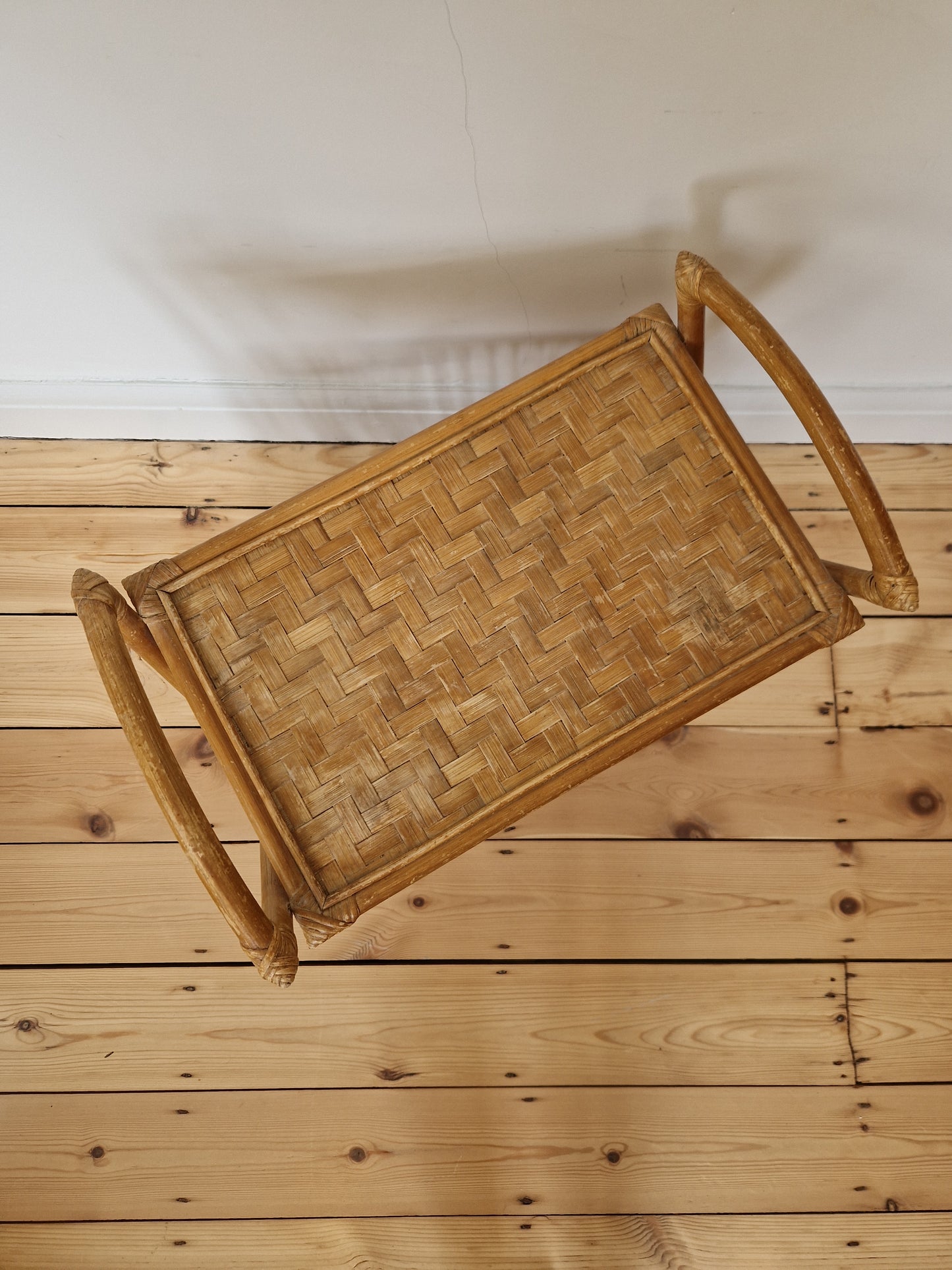 Vintage Bamboo Magazine Rack Side Table