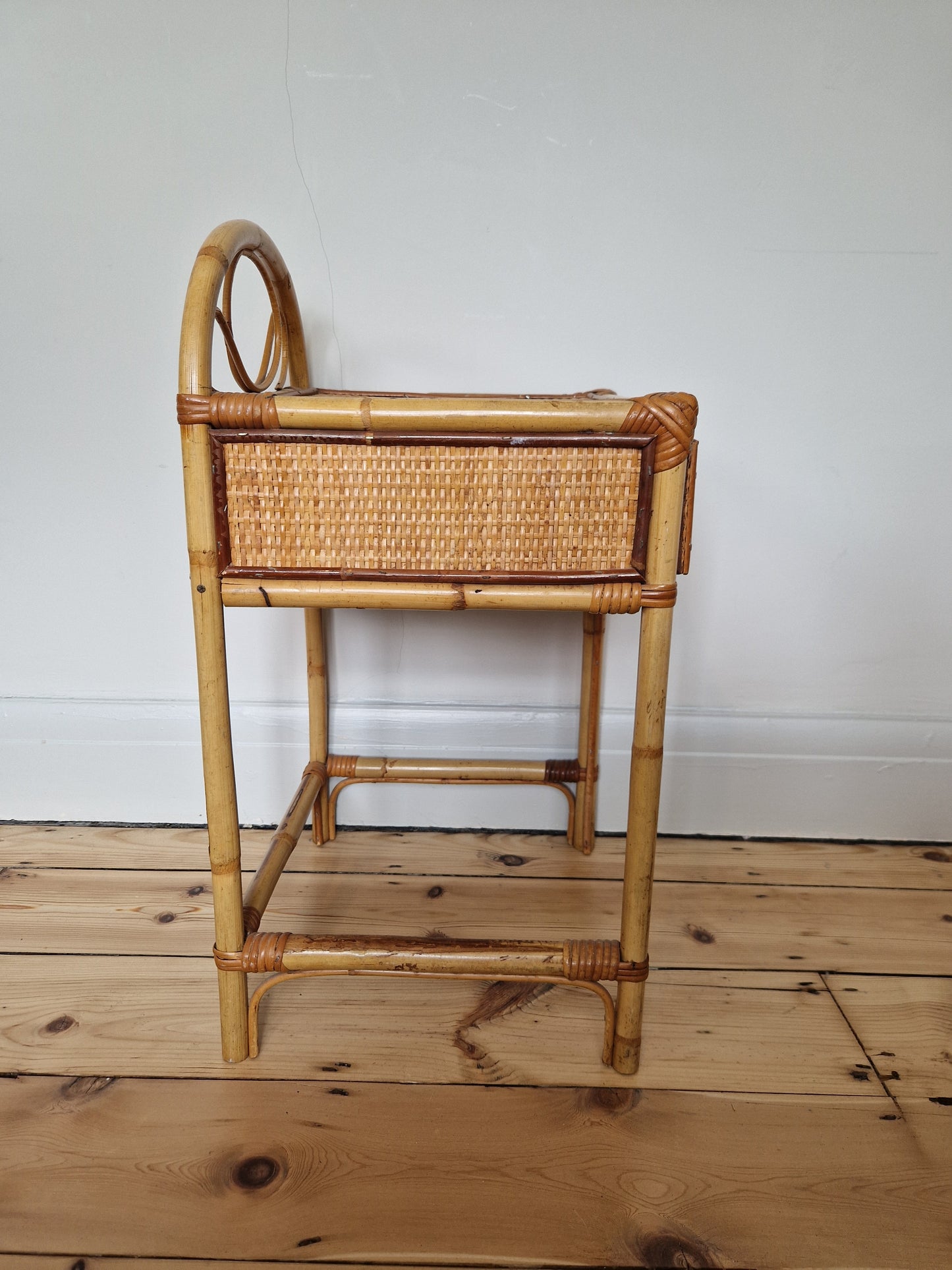 Bamboo and Rattan Bedside Table