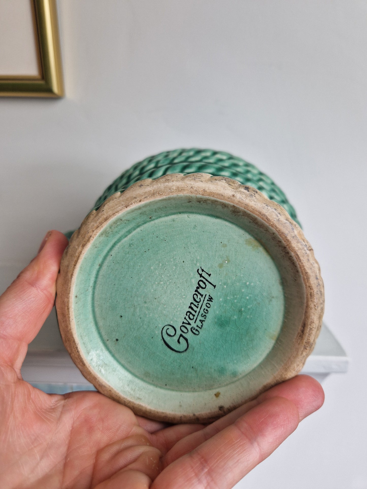 Vintage Green Rope Twist Jug