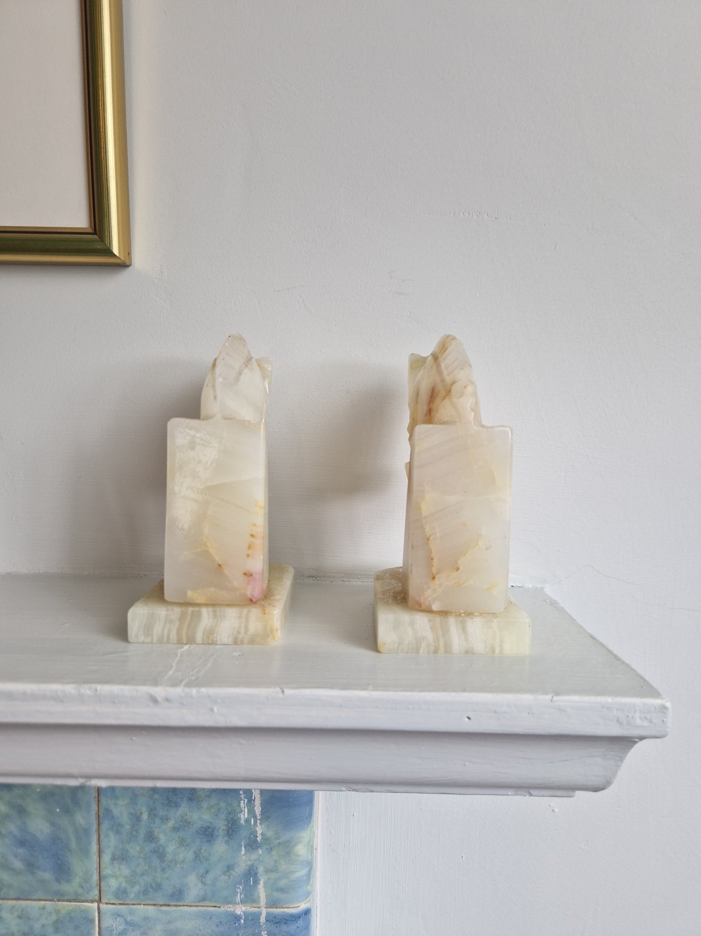 Solid Onyx Horse Head Bookends