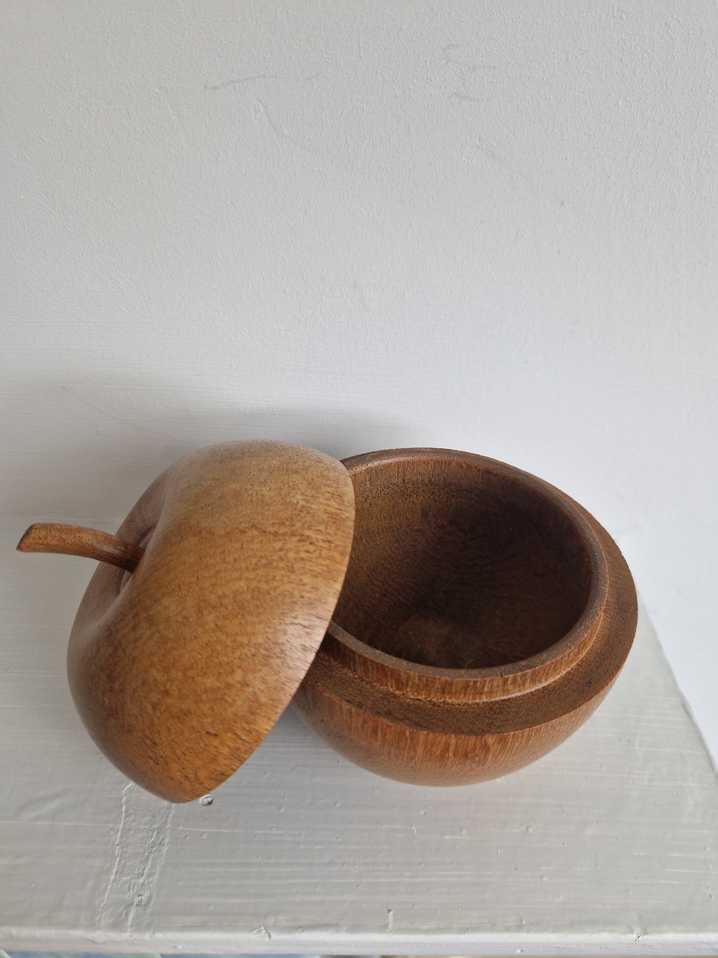 Wooden Apple Trinket Pot