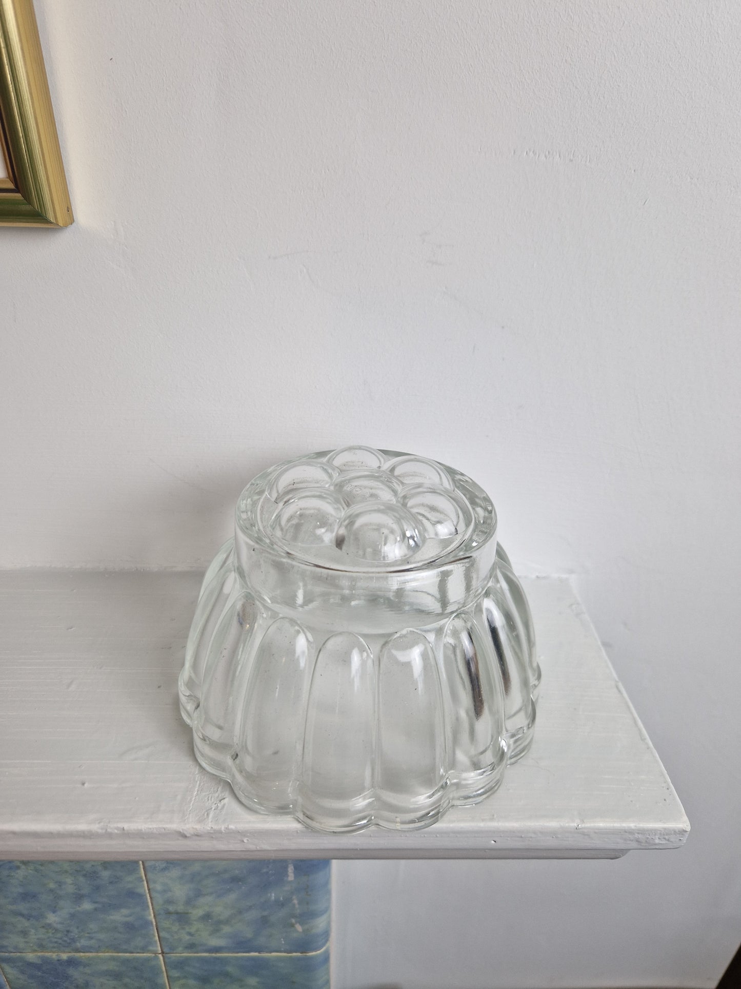 Vintage Round Glass Jelly Mould