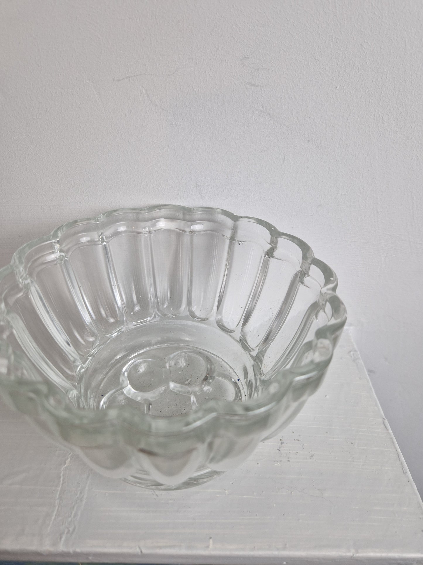 Vintage Round Glass Jelly Mould