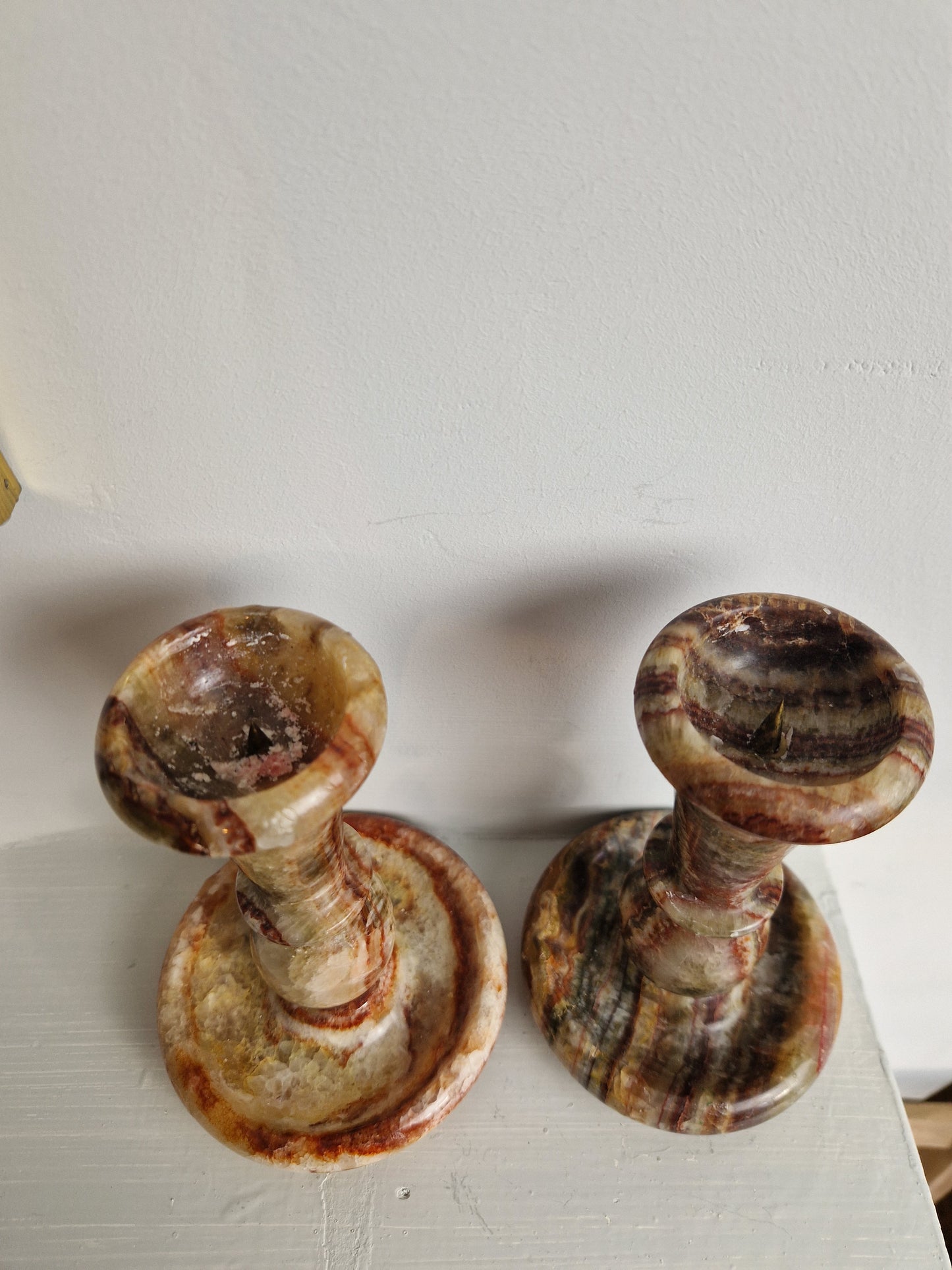 Pair of Onyx Marble Candlesticks