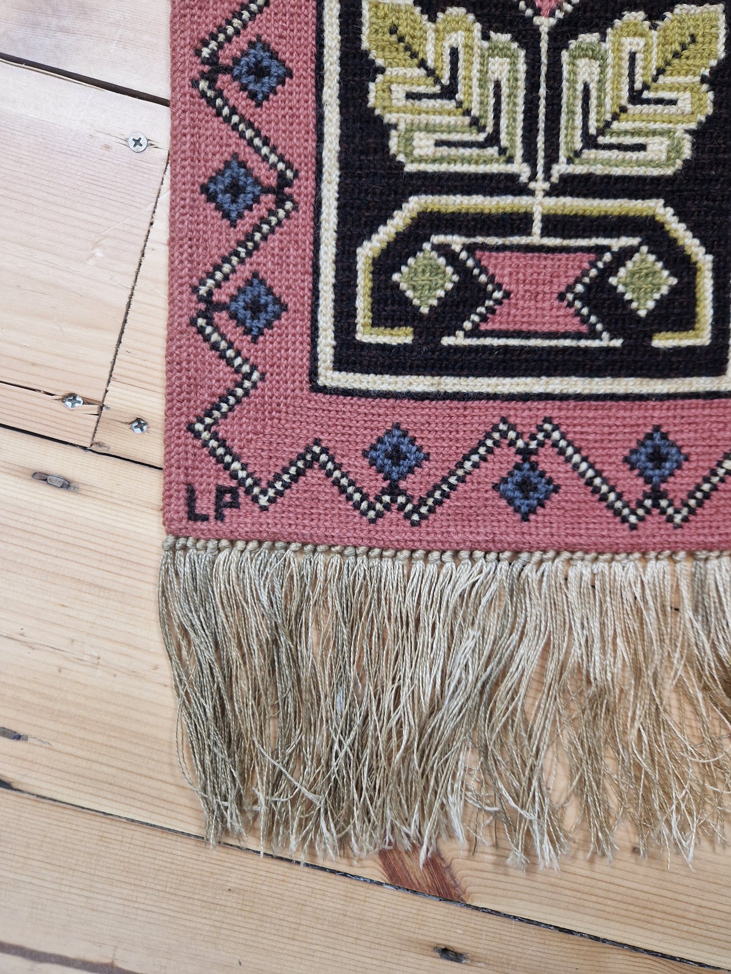 Vintage Embroidery Wall Hanging