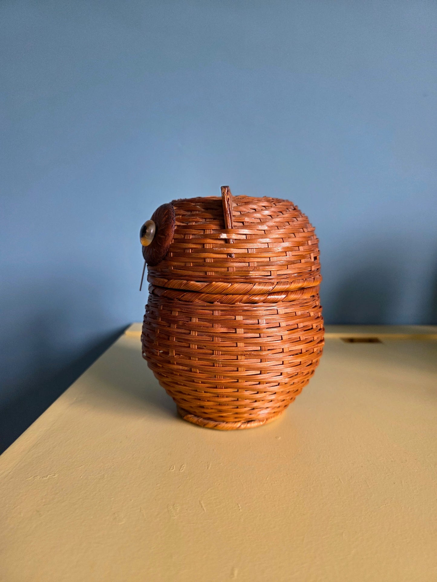 Medium Wicker Owl Trinket Pot