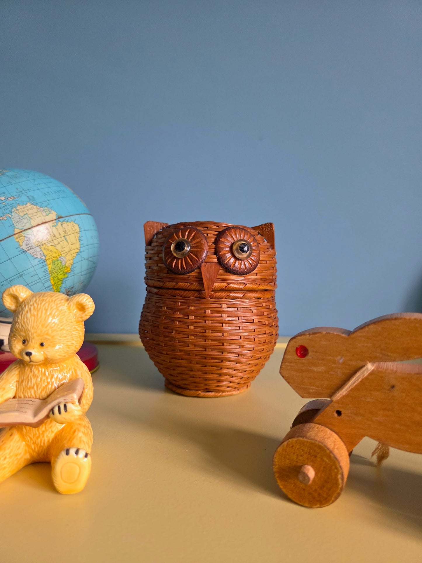Medium Wicker Owl Trinket Pot