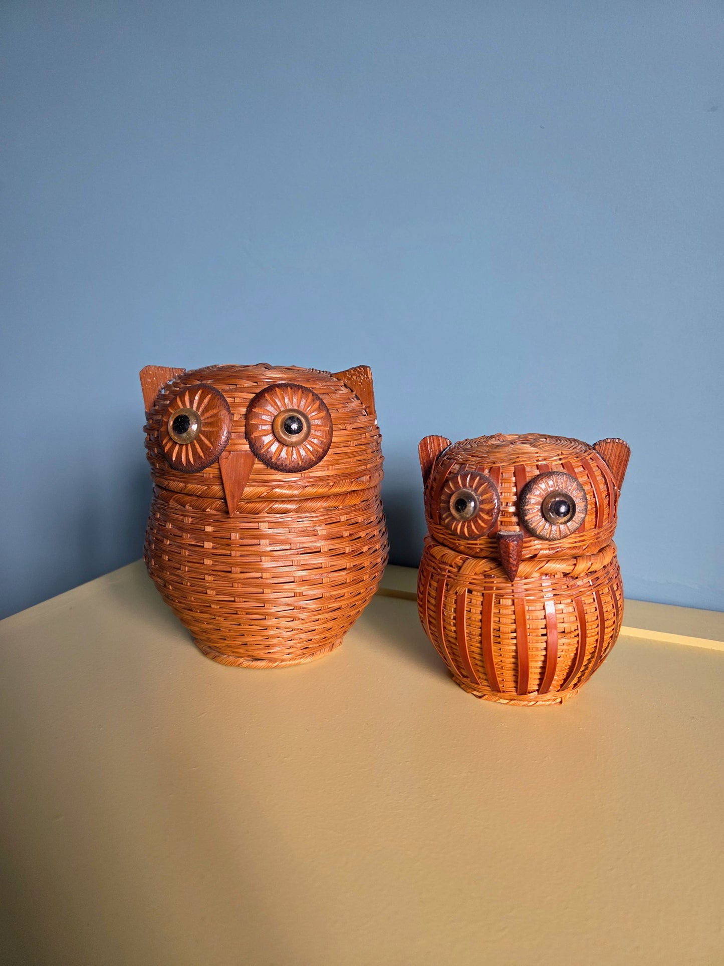 Medium Wicker Owl Trinket Pot