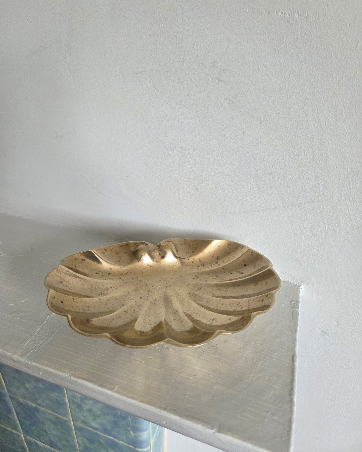 Vintage Brass Shell Trinket Dish
