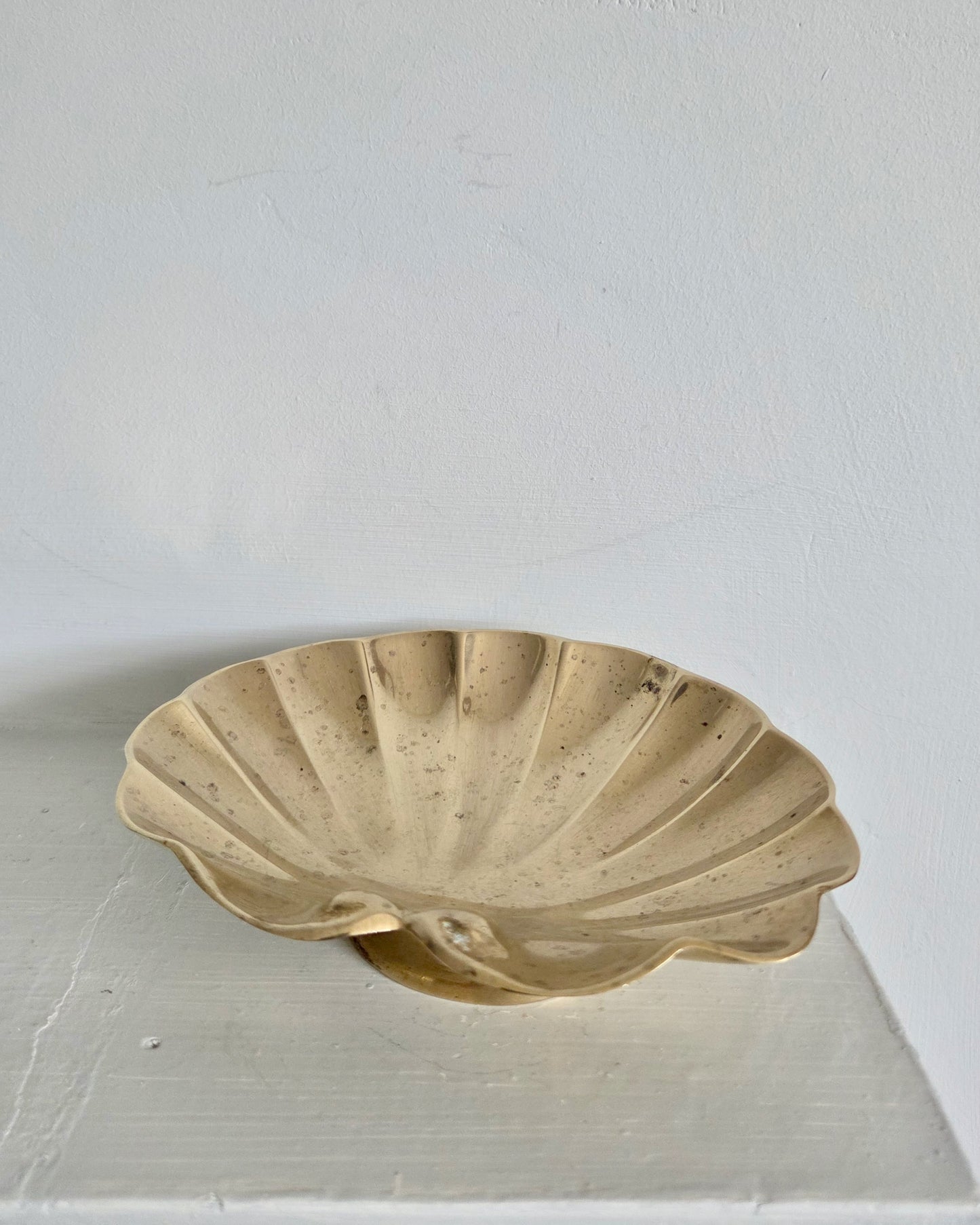 Vintage Brass Shell Trinket Dish