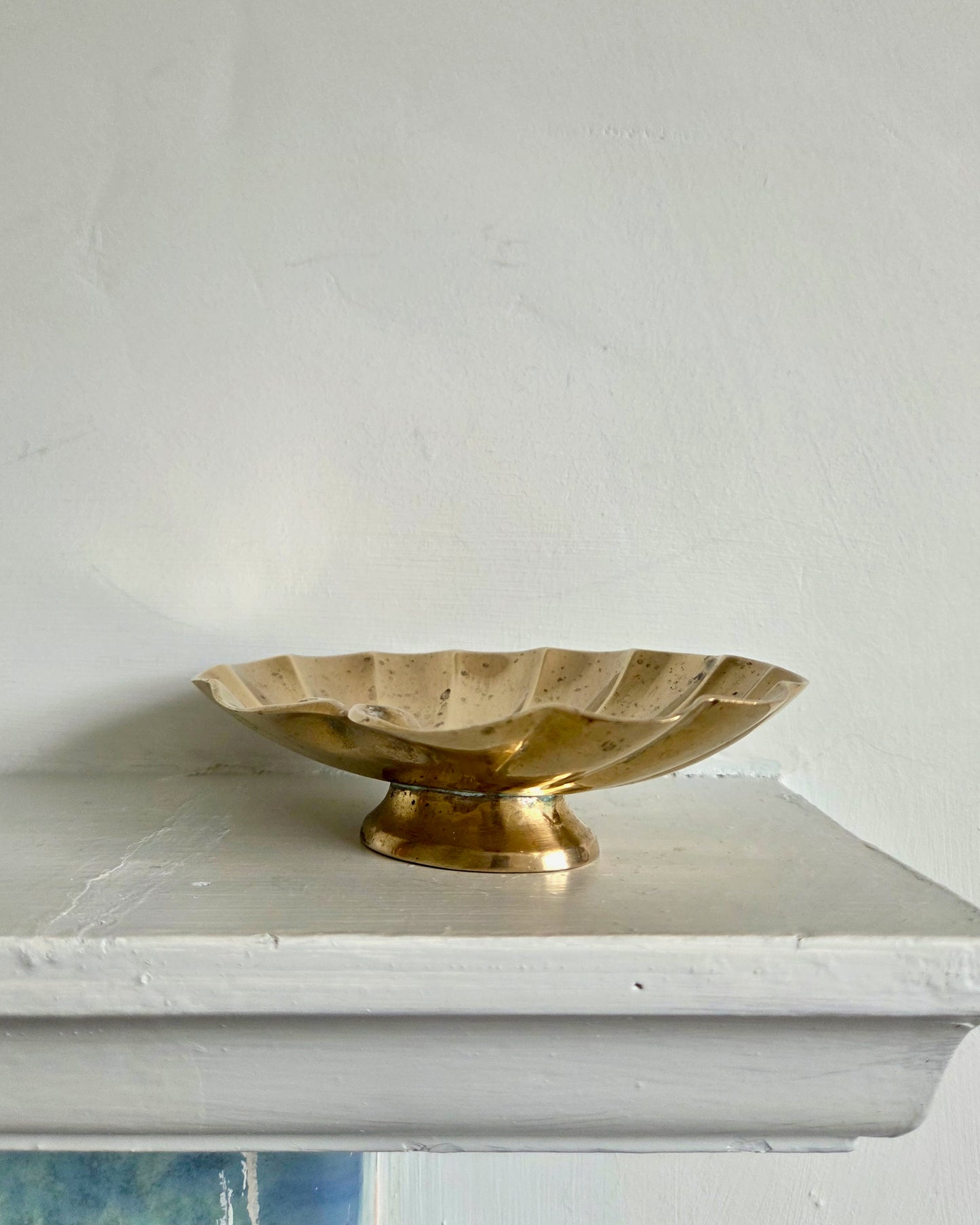 Vintage Brass Shell Trinket Dish