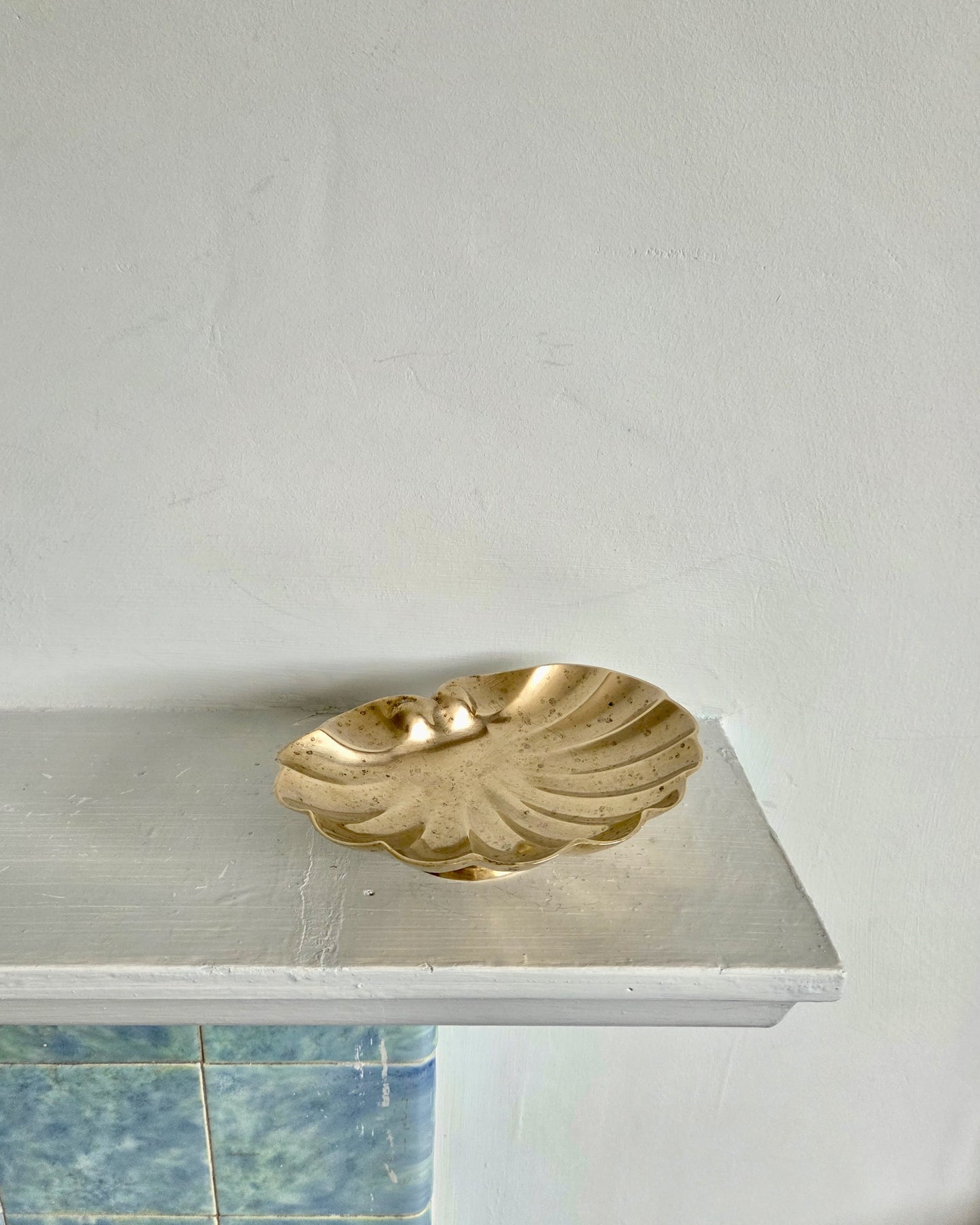 Vintage Brass Shell Trinket Dish