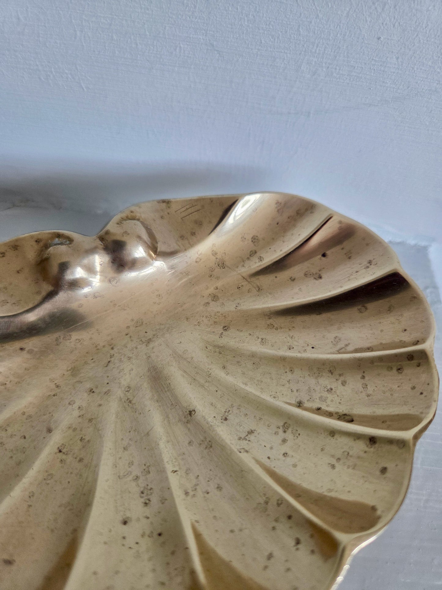 Vintage Brass Shell Trinket Dish