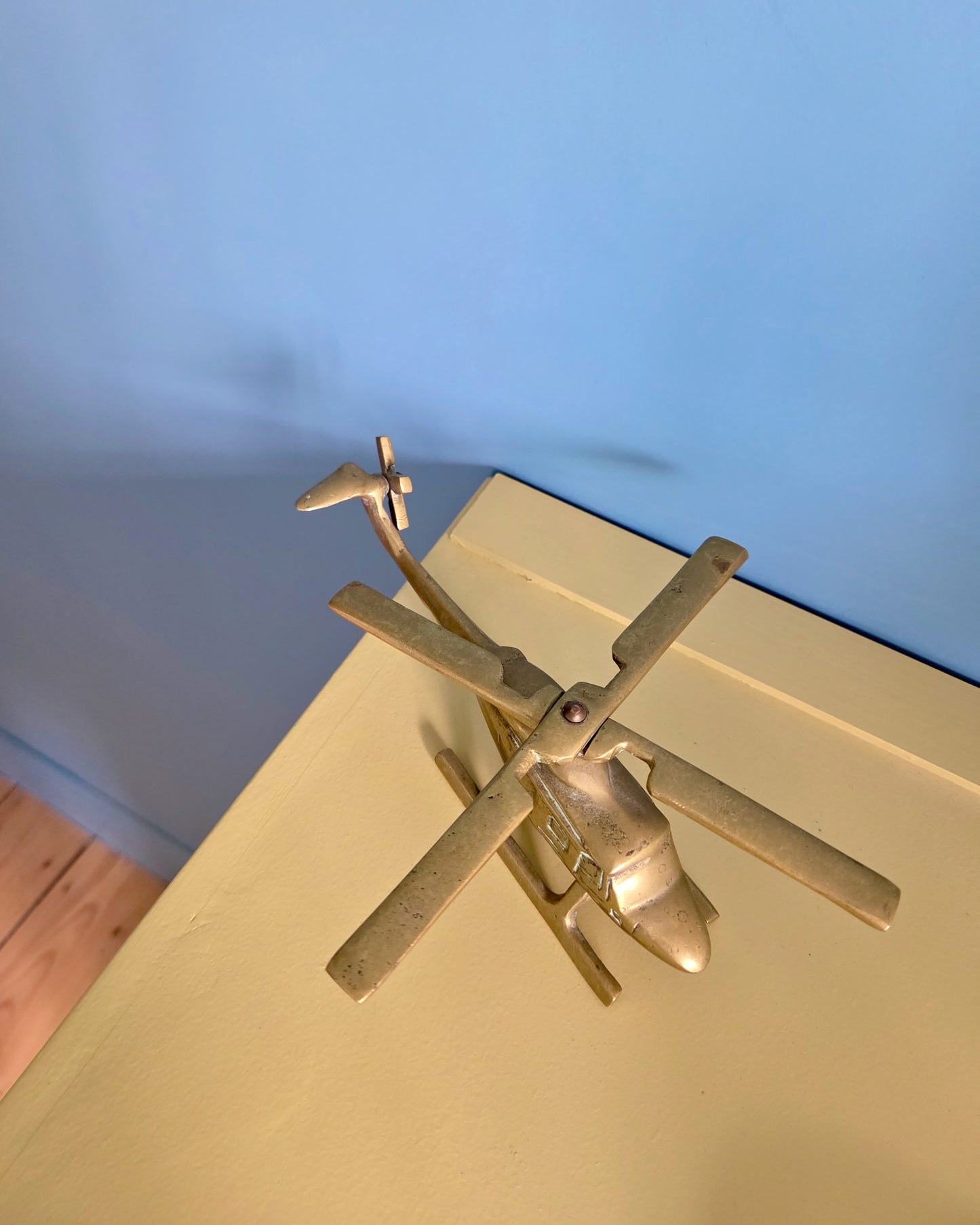 Vintage Brass Helicopter