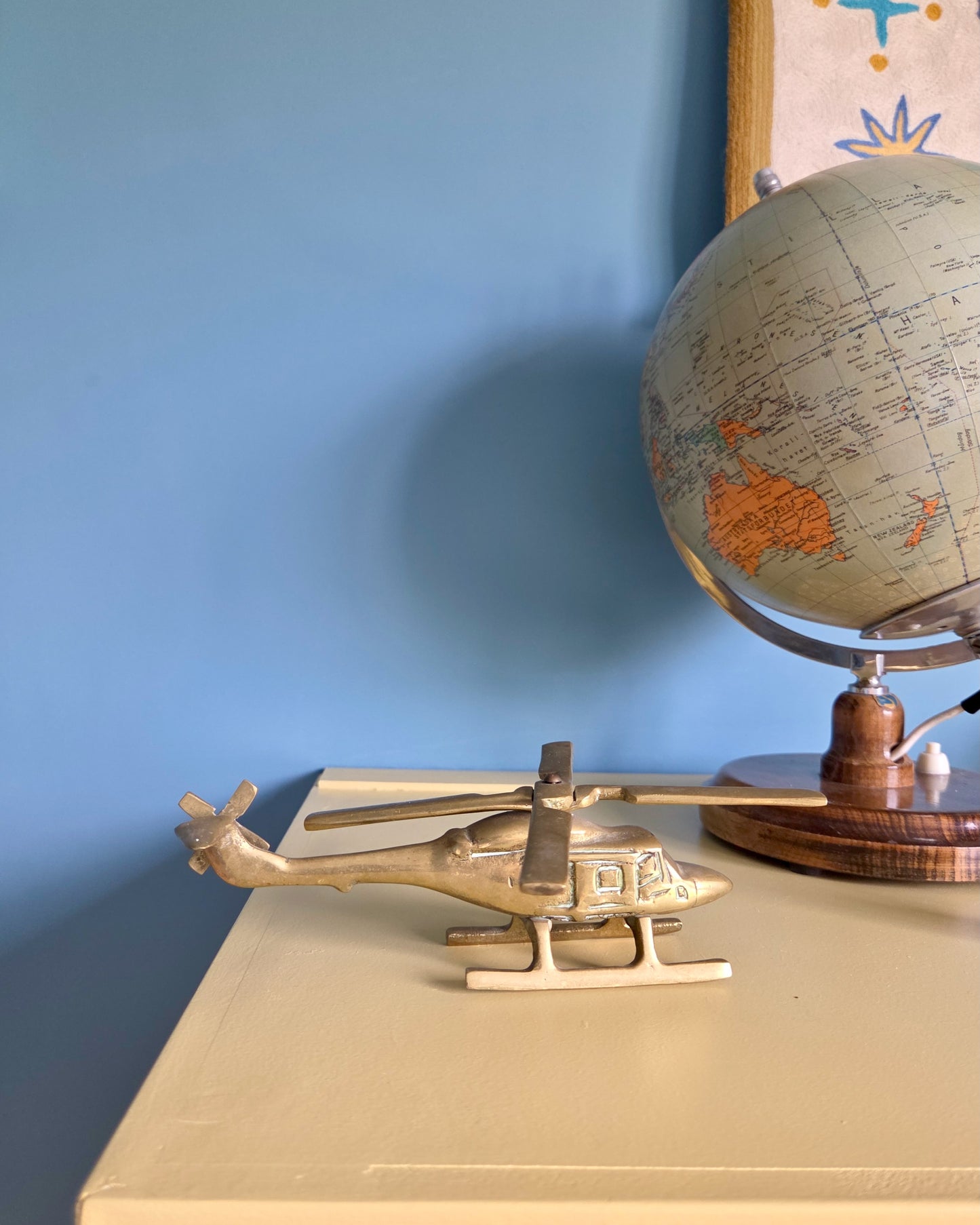 Vintage Brass Helicopter