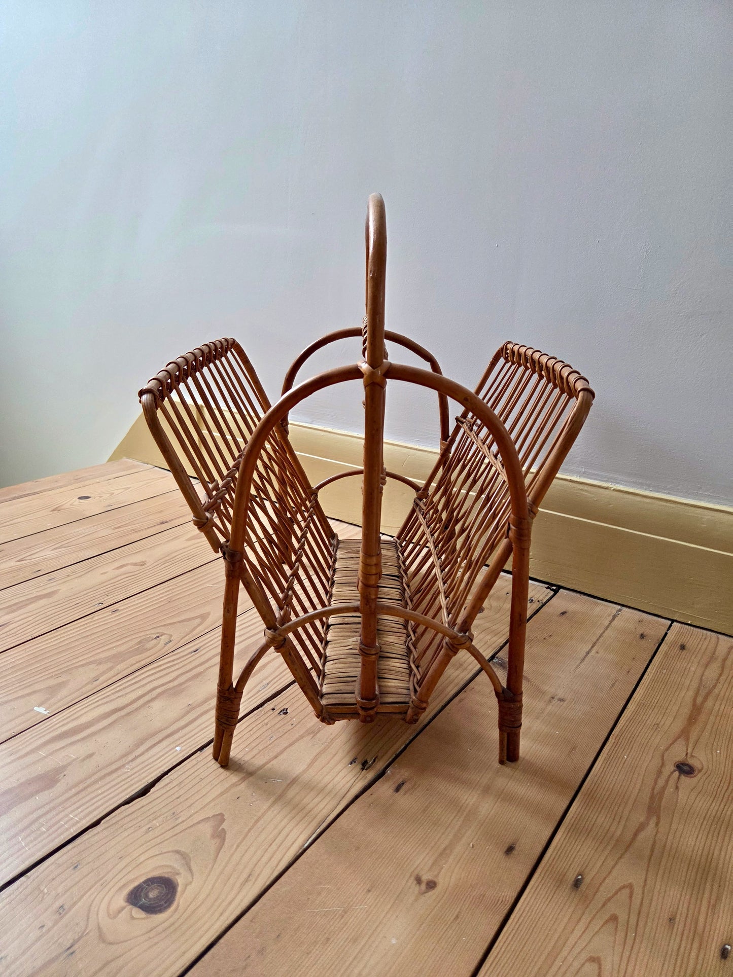 Vintage Rattan Magazine Rack