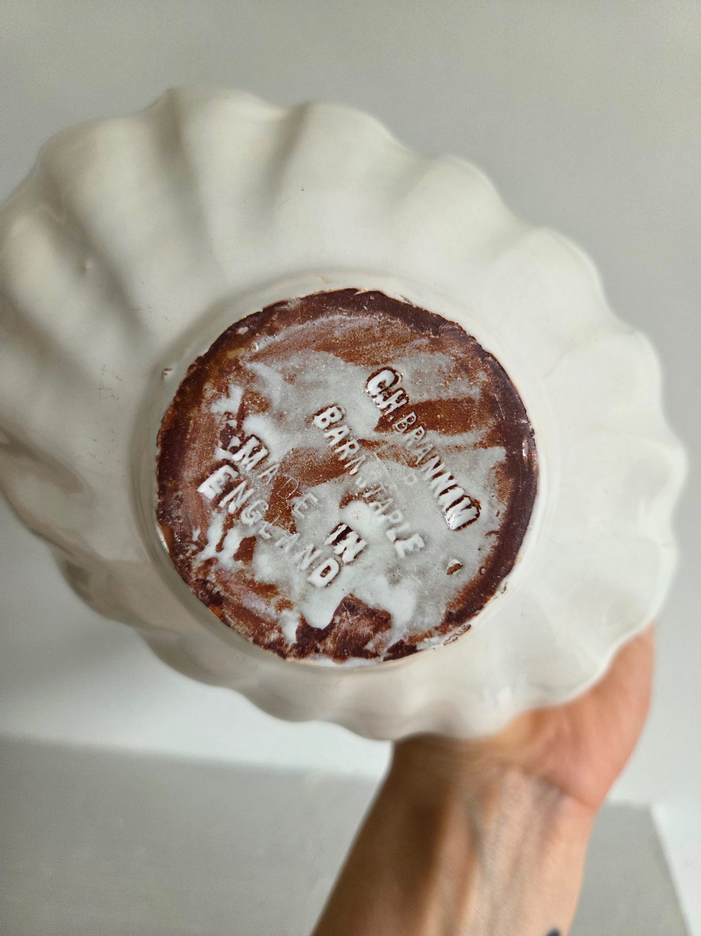 Brannam Pottery Basket Bowl