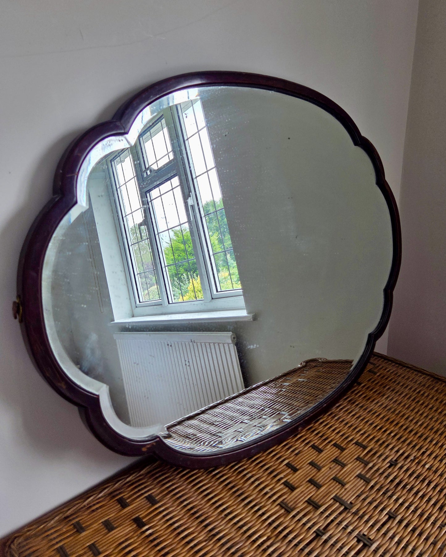 Antique 1930s Scallop Mirror