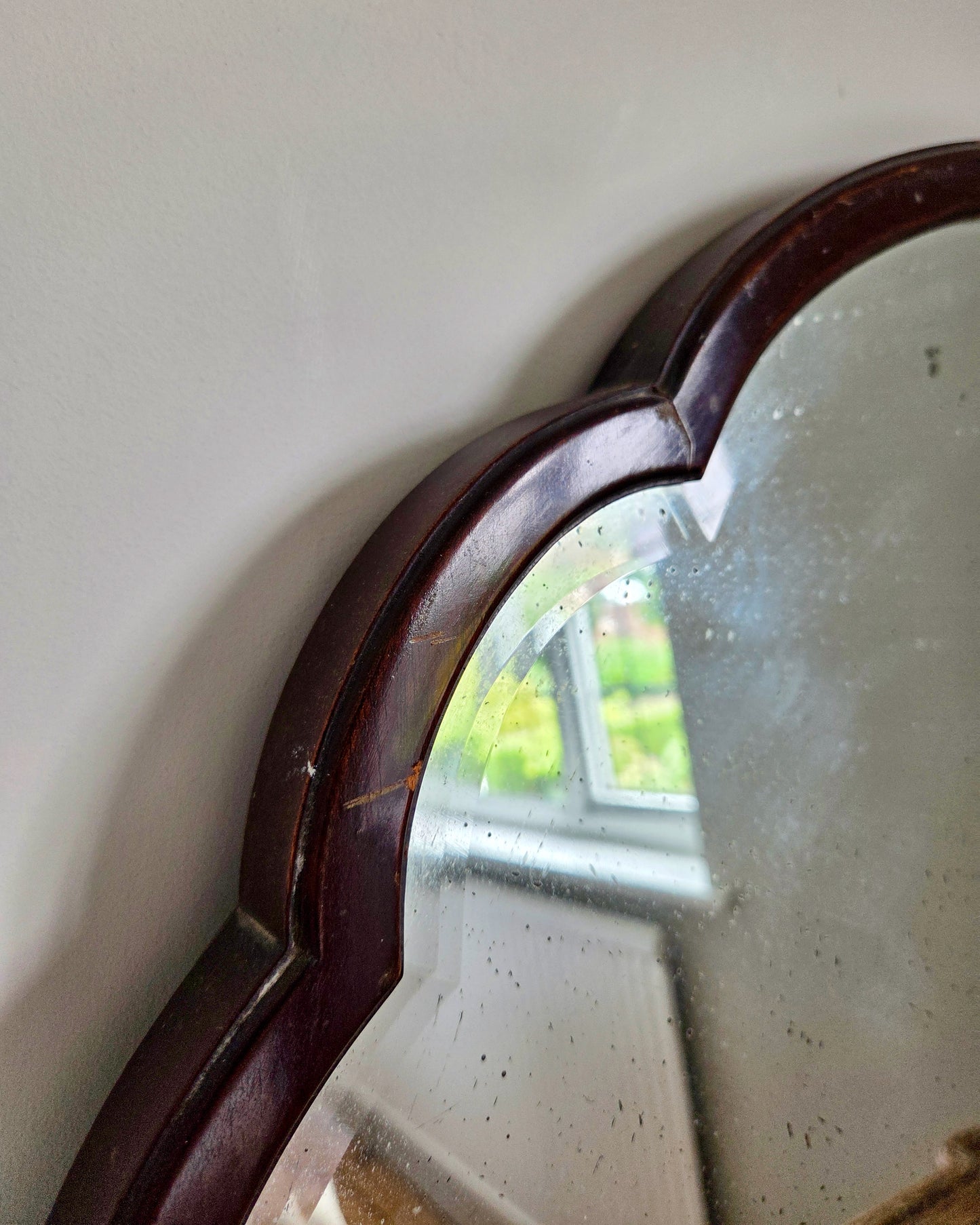 Antique 1930s Scallop Mirror