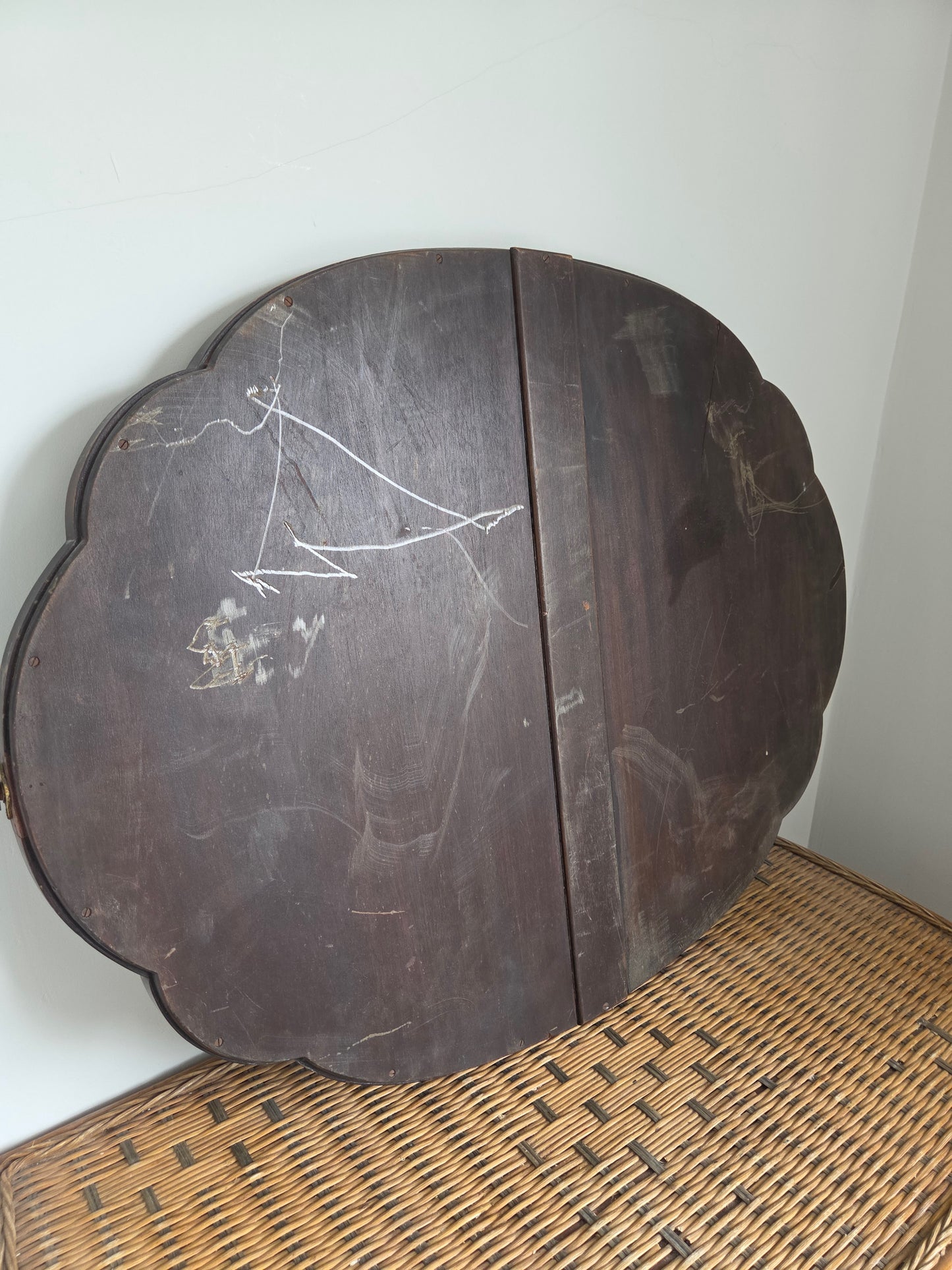 Antique 1930s Scallop Mirror