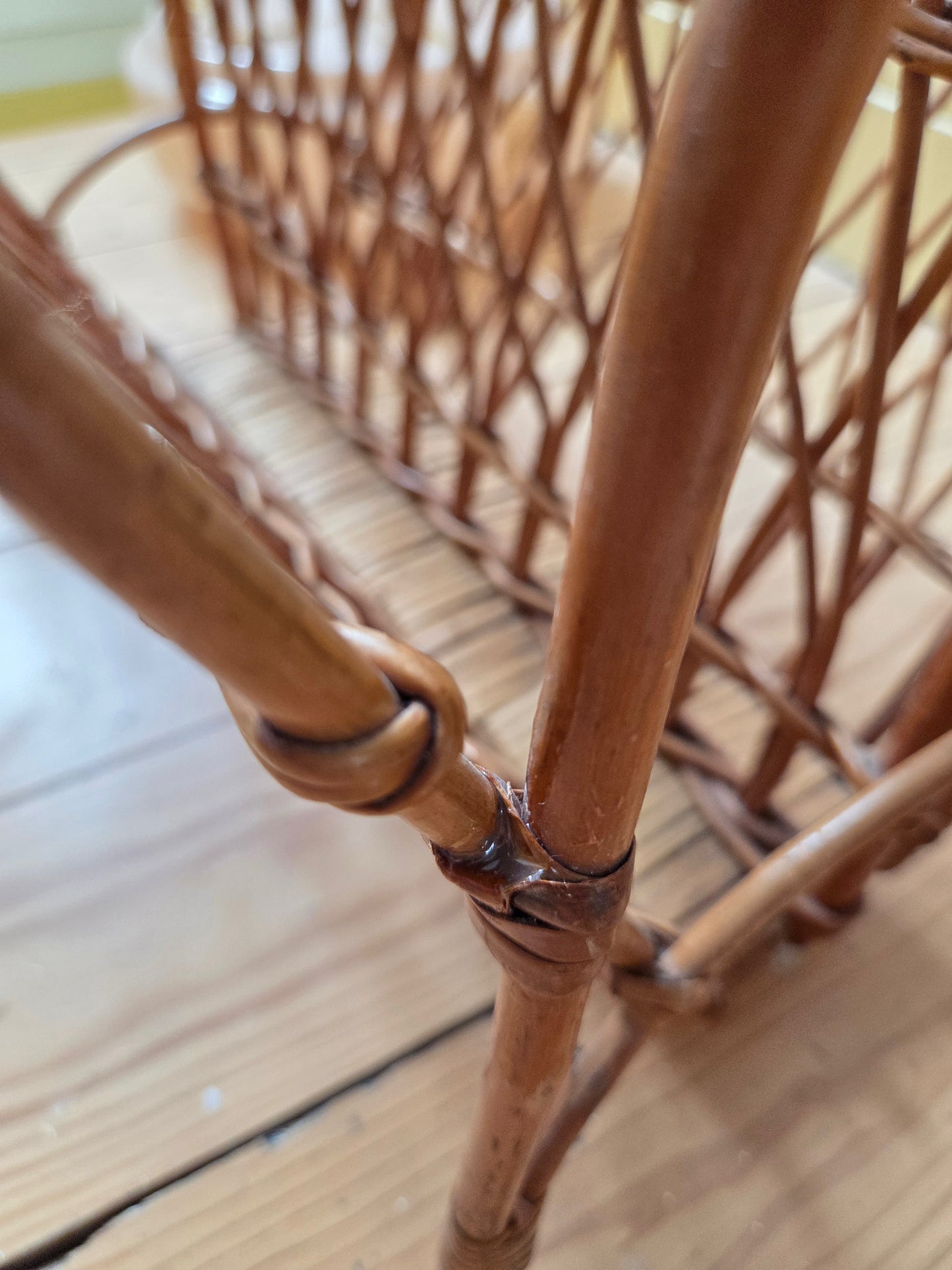 Vintage Rattan Magazine Rack