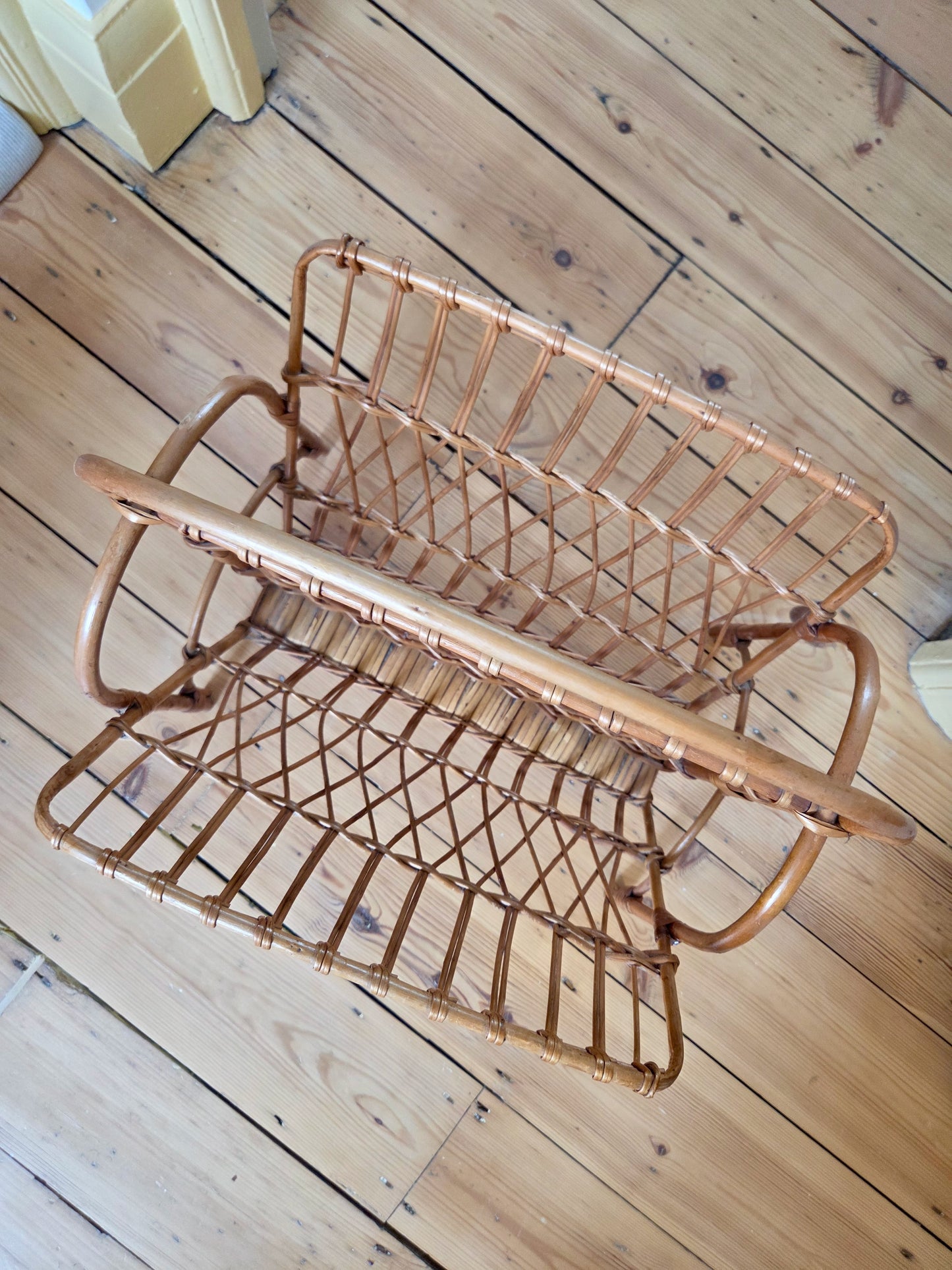 Vintage Rattan Magazine Rack