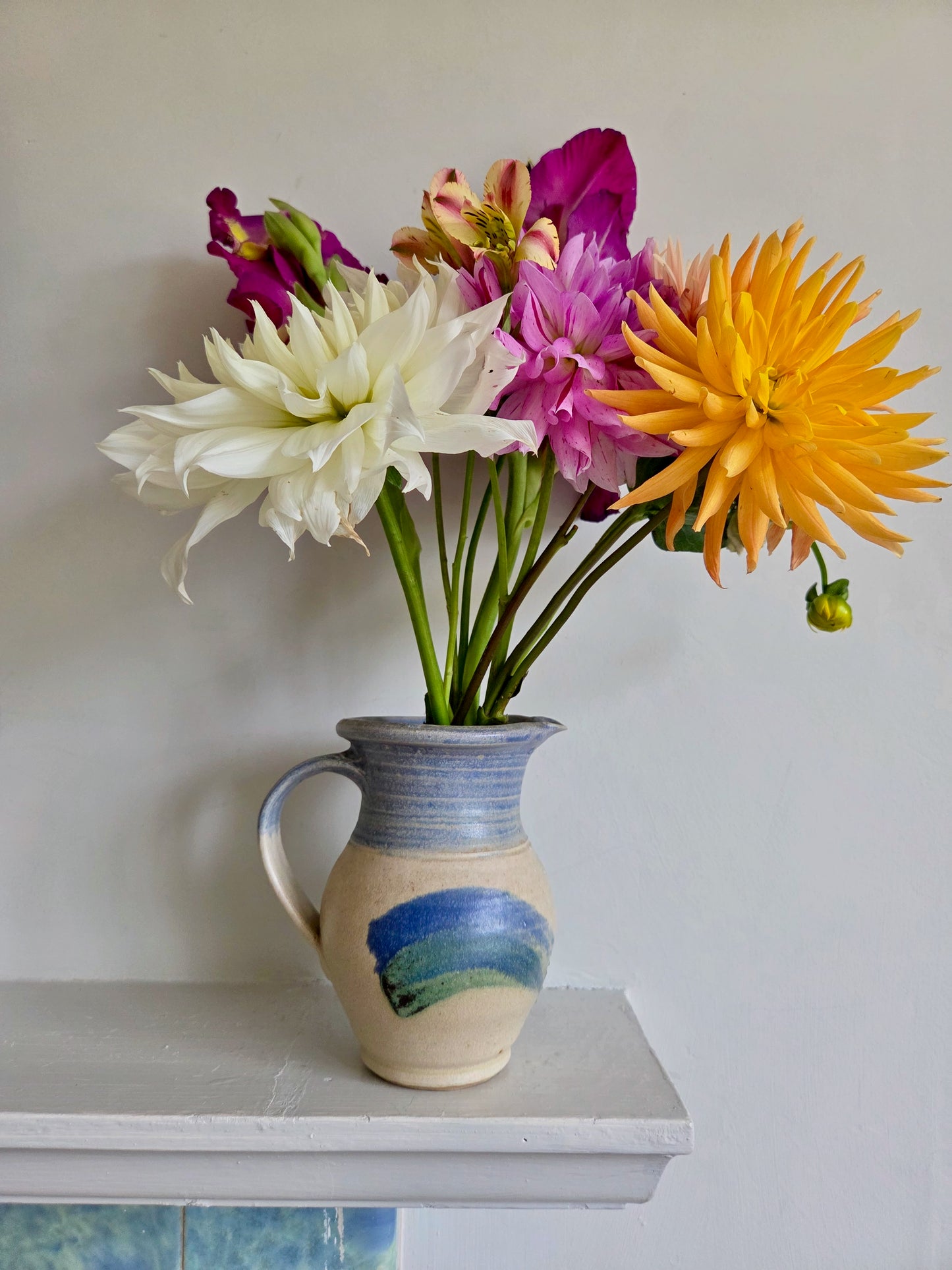 Vintage Jug with Blue Design