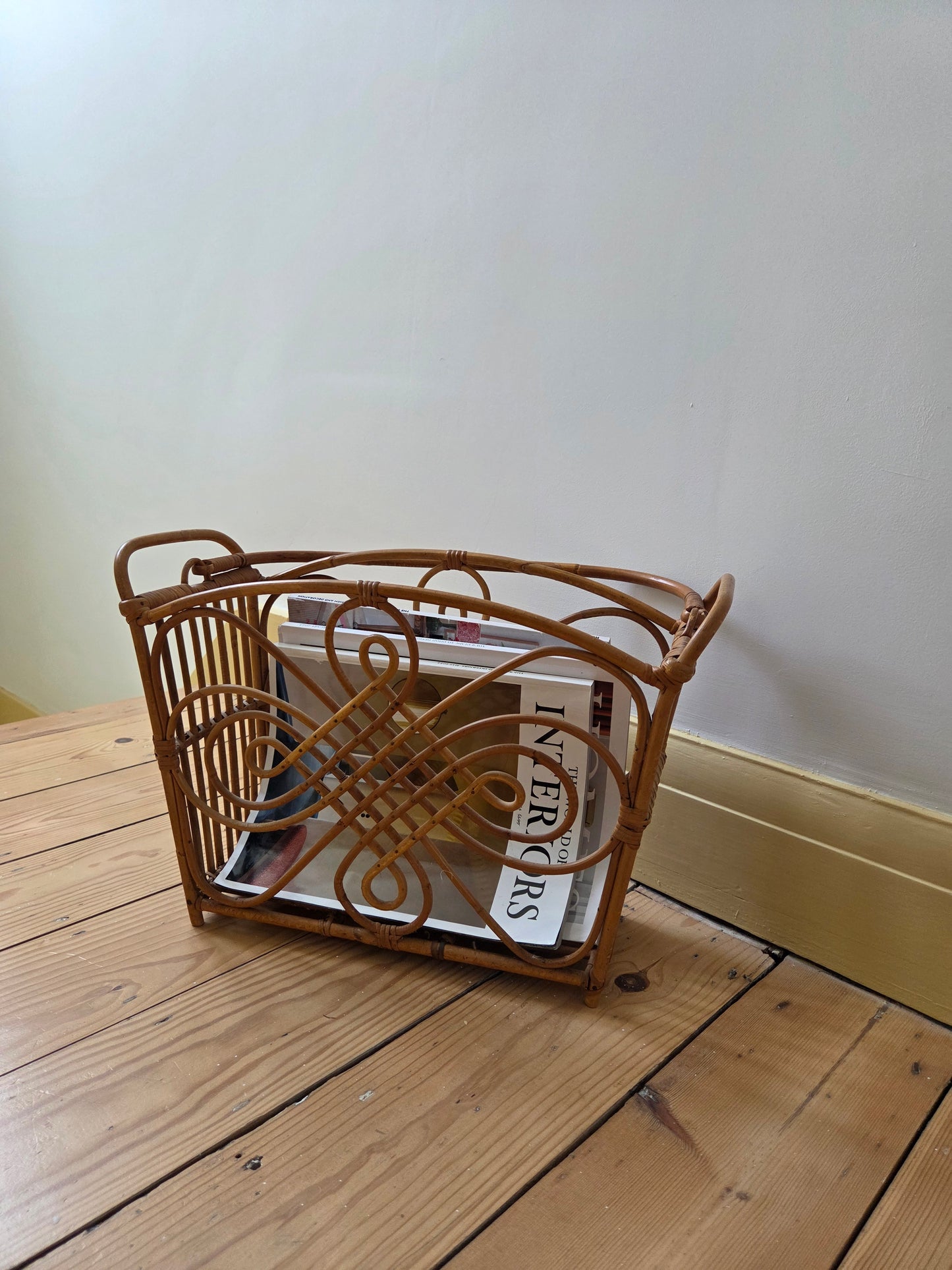 Vintage Bamboo Magazine Rack