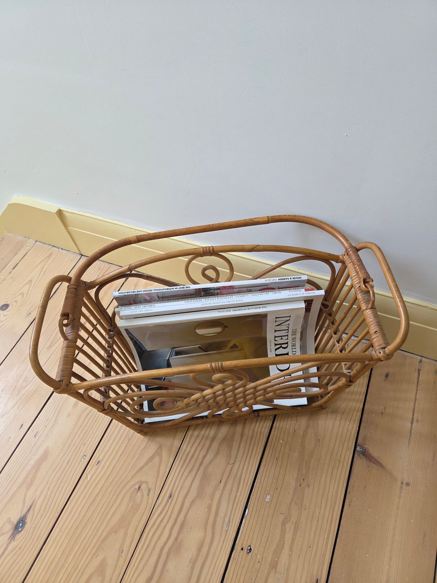 Vintage Bamboo Magazine Rack