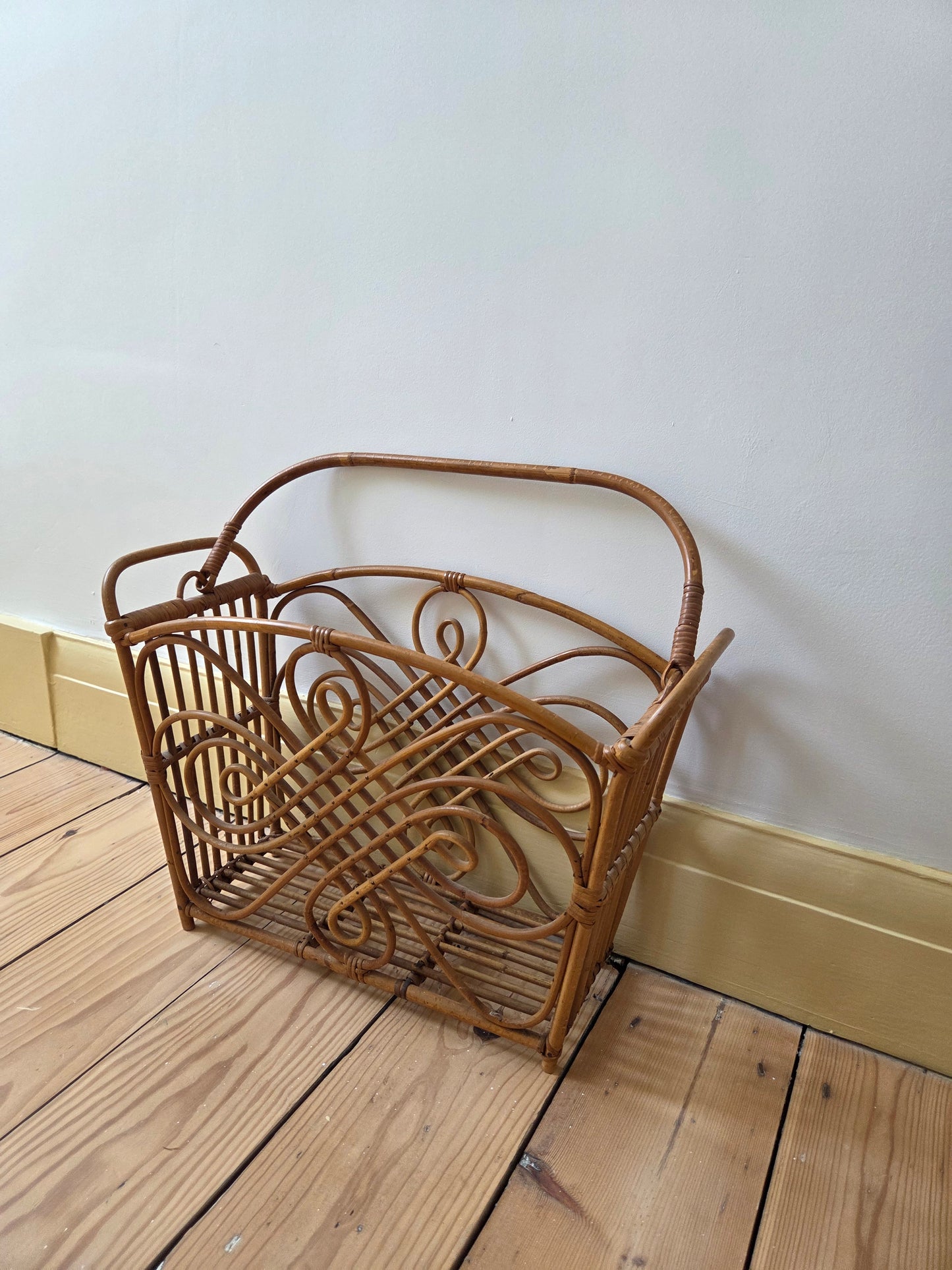 Vintage Bamboo Magazine Rack