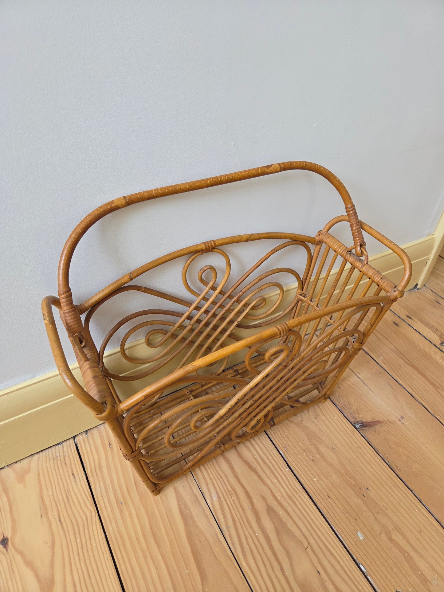 Vintage Bamboo Magazine Rack