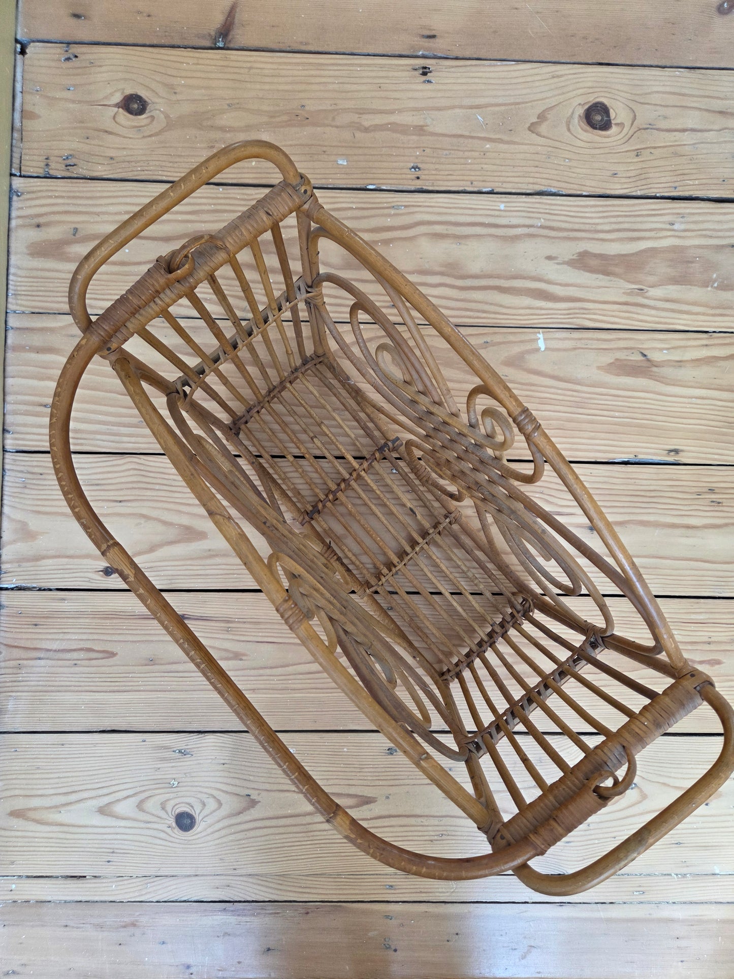 Vintage Bamboo Magazine Rack
