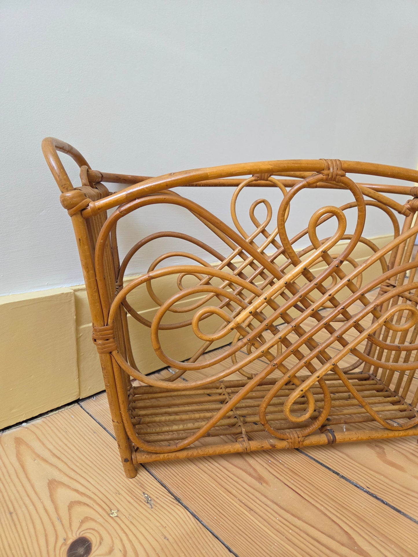 Vintage Bamboo Magazine Rack