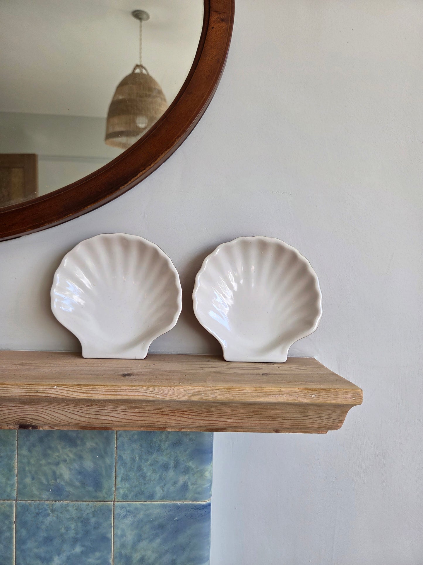 A Pair of Emile Henry France Shell Dishes