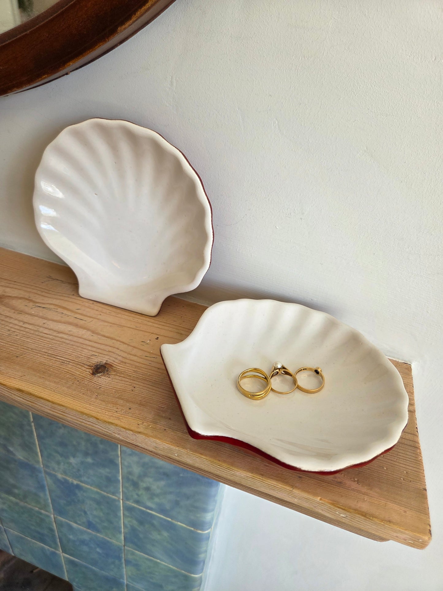 A Pair of Emile Henry France Shell Dishes