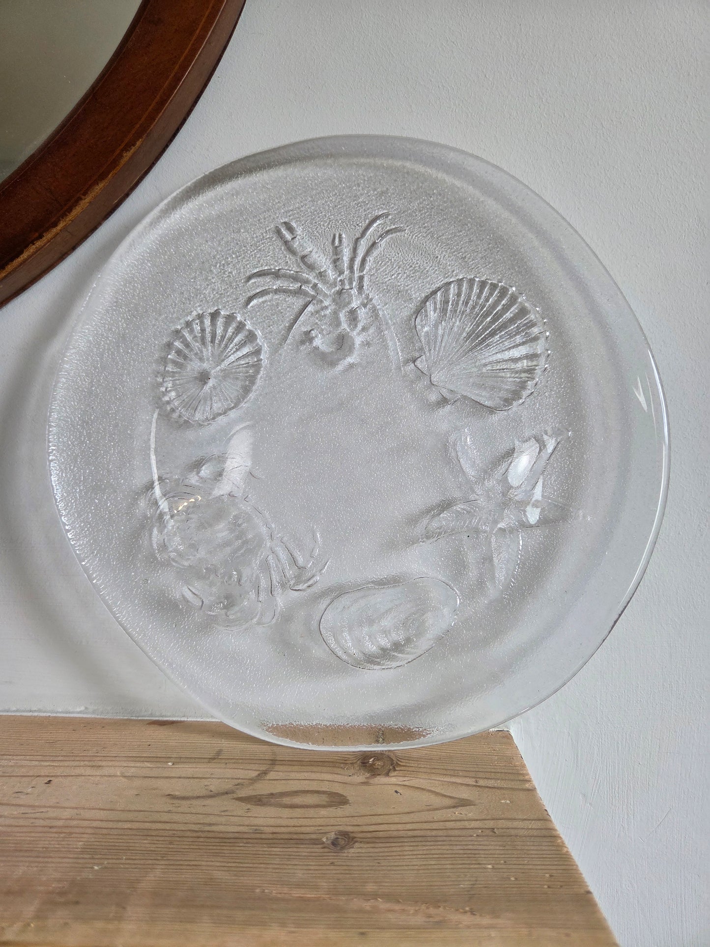 Vintage Glass Sea Themed Plate