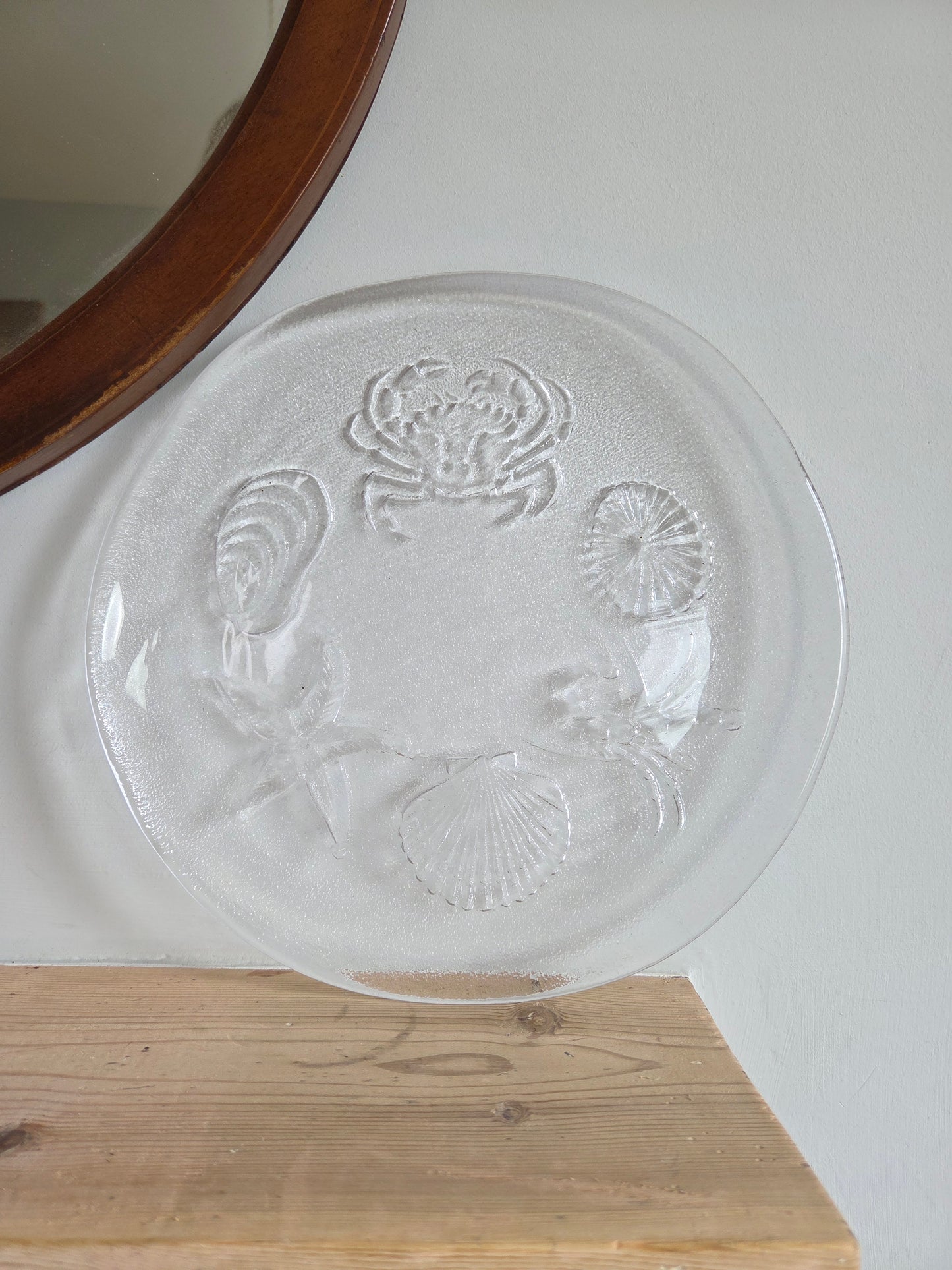 Vintage Glass Sea Themed Plate