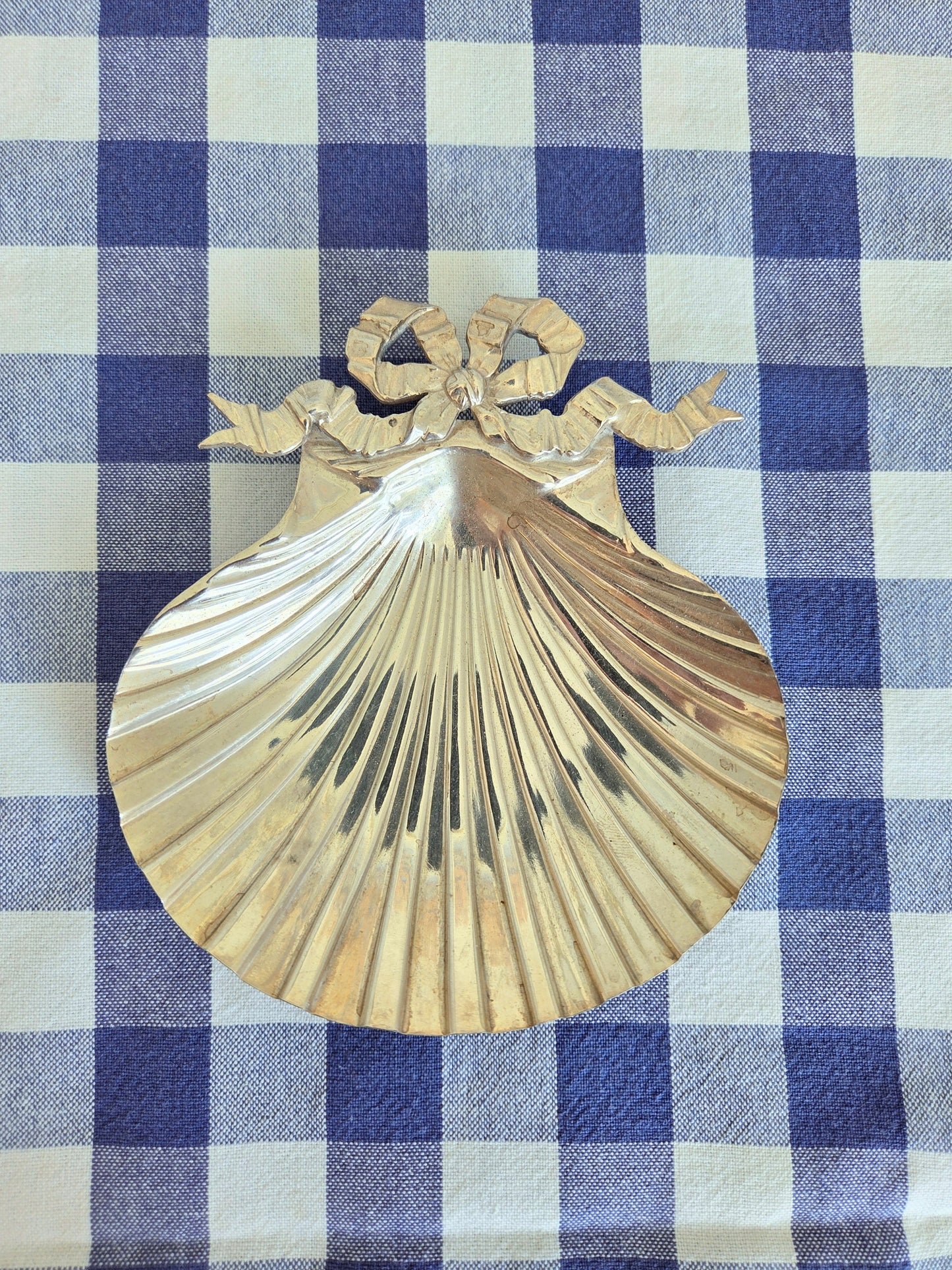 Vintage Shell and Bow Trinket Dish