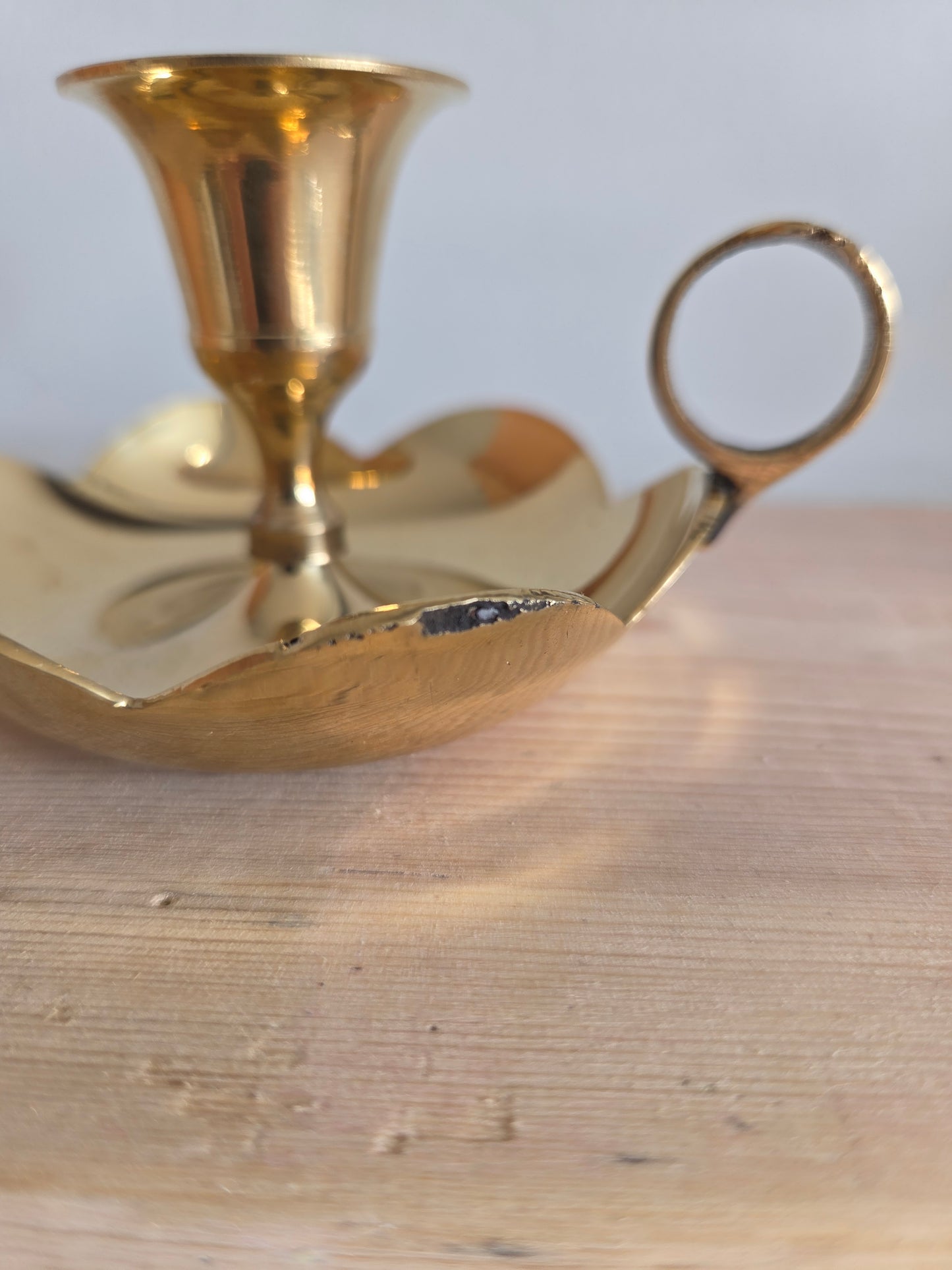 Pair of Scallop Brass Candlesticks
