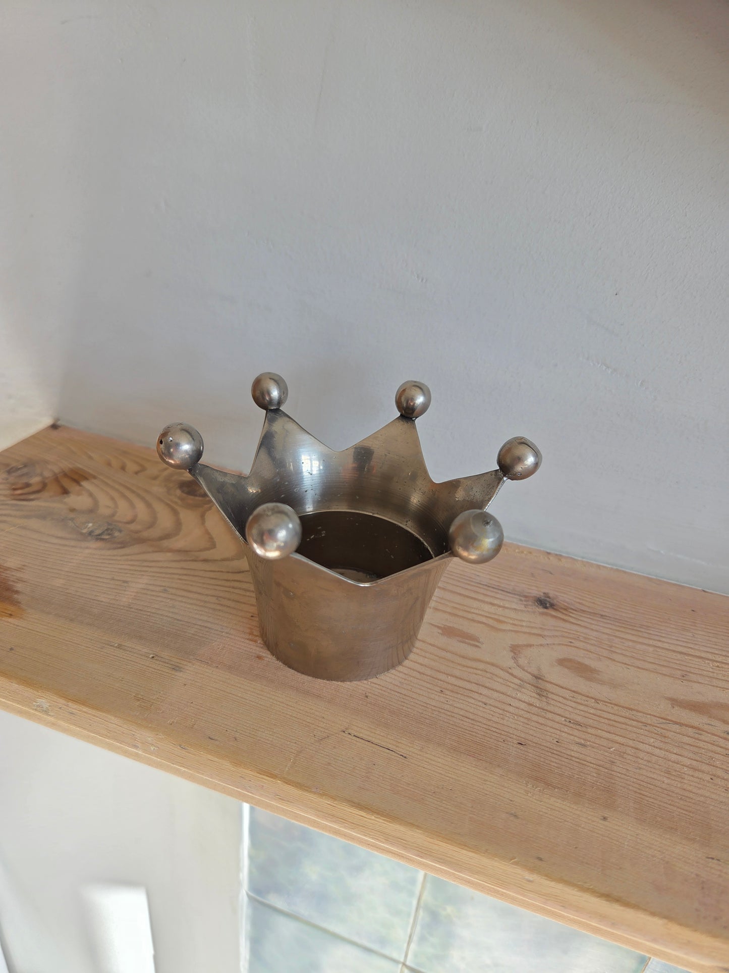 Vintage Silver Crown Tealight Holder