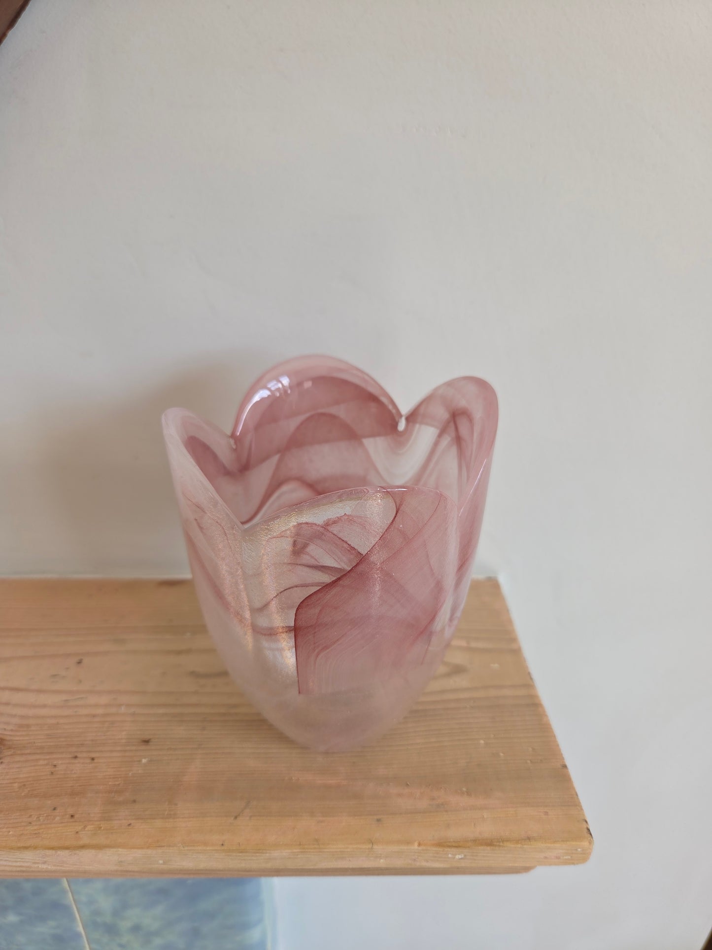 Heavy Glass Tealight Holder Vase