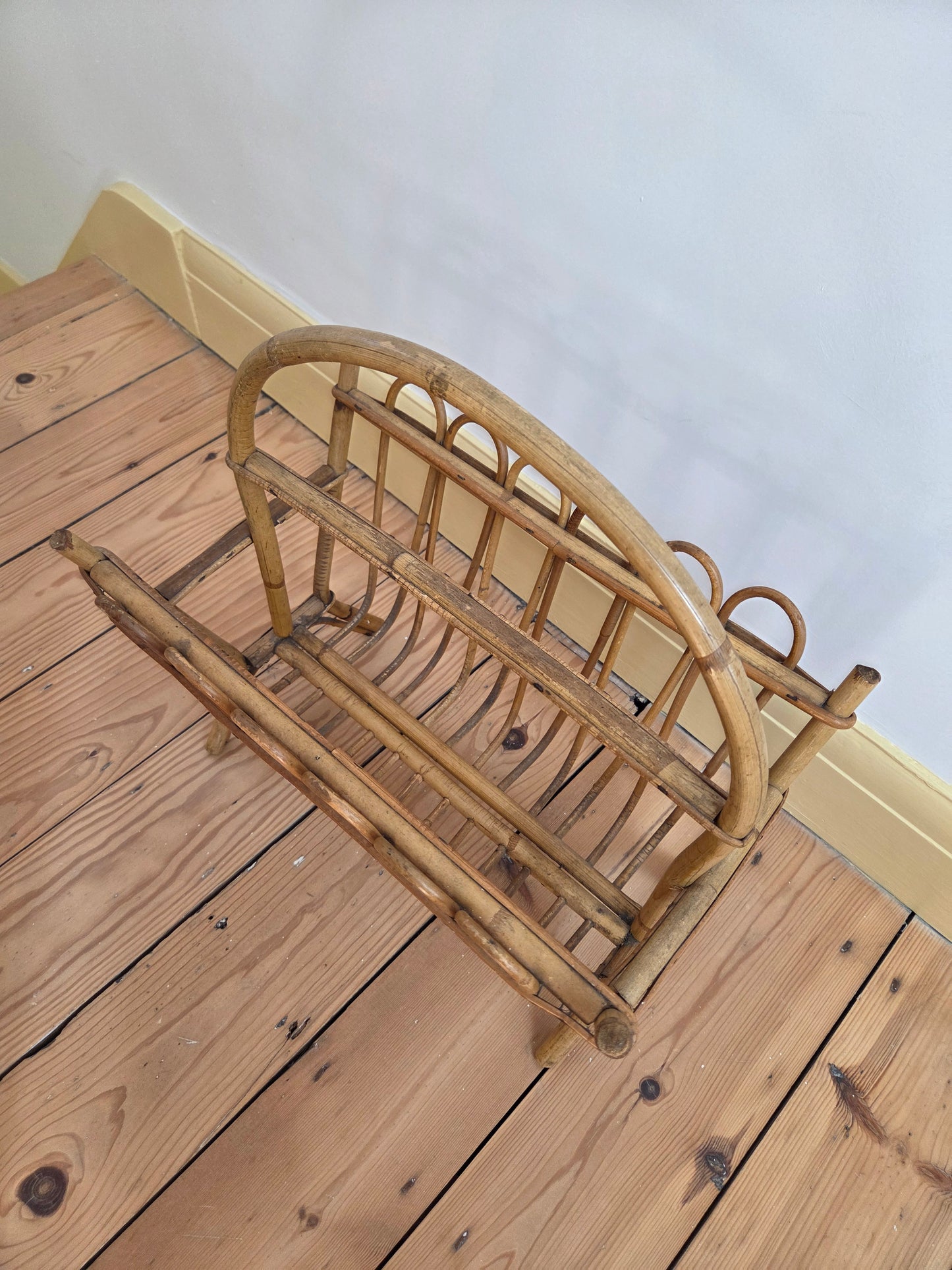 Vintage Bamboo Magazine Rack