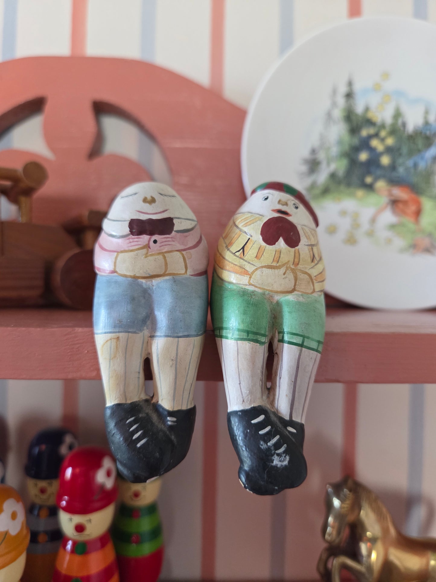 Vintage Tweedledum and Tweedledee Figurines