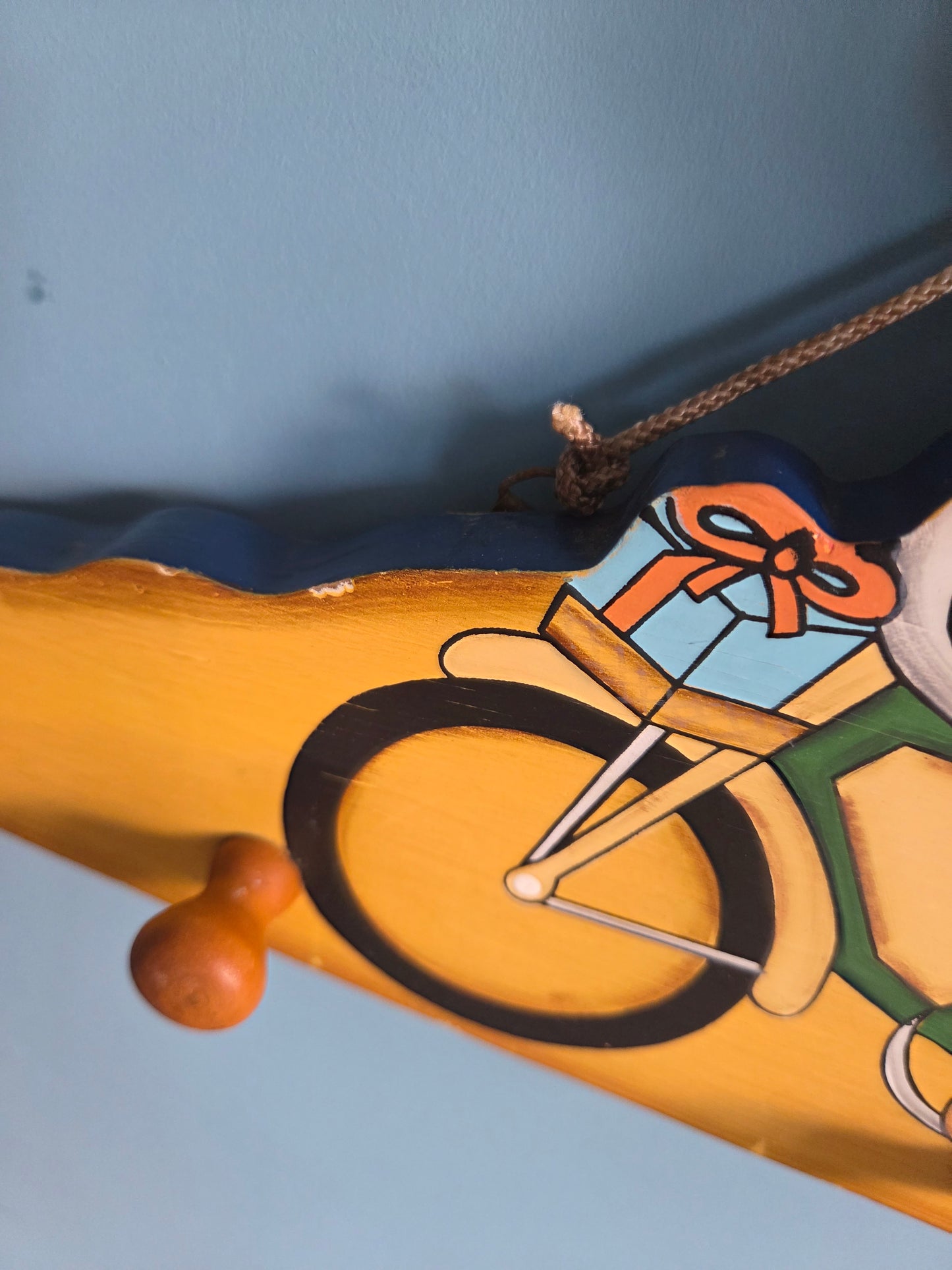 Vintage Bear on Bicycle Hooks