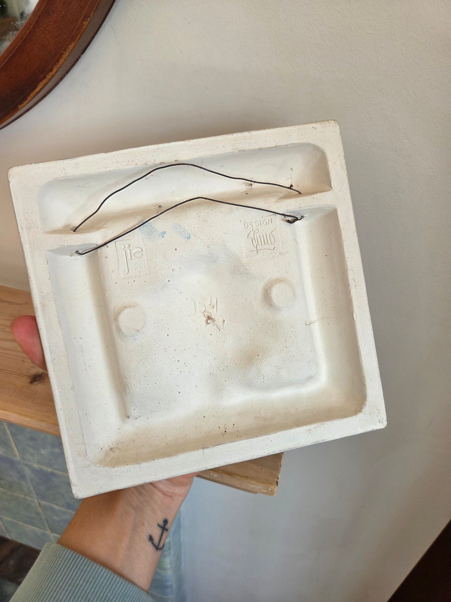 Vintage Swedish JIE Wall Tile with Coffee Motif 954